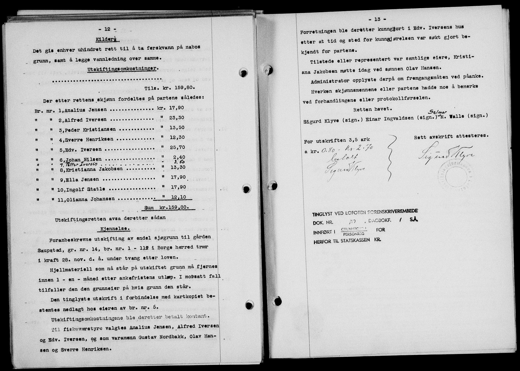 Lofoten sorenskriveri, AV/SAT-A-0017/1/2/2C/L0009a: Mortgage book no. 9a, 1941-1942, Diary no: : 2223/1941