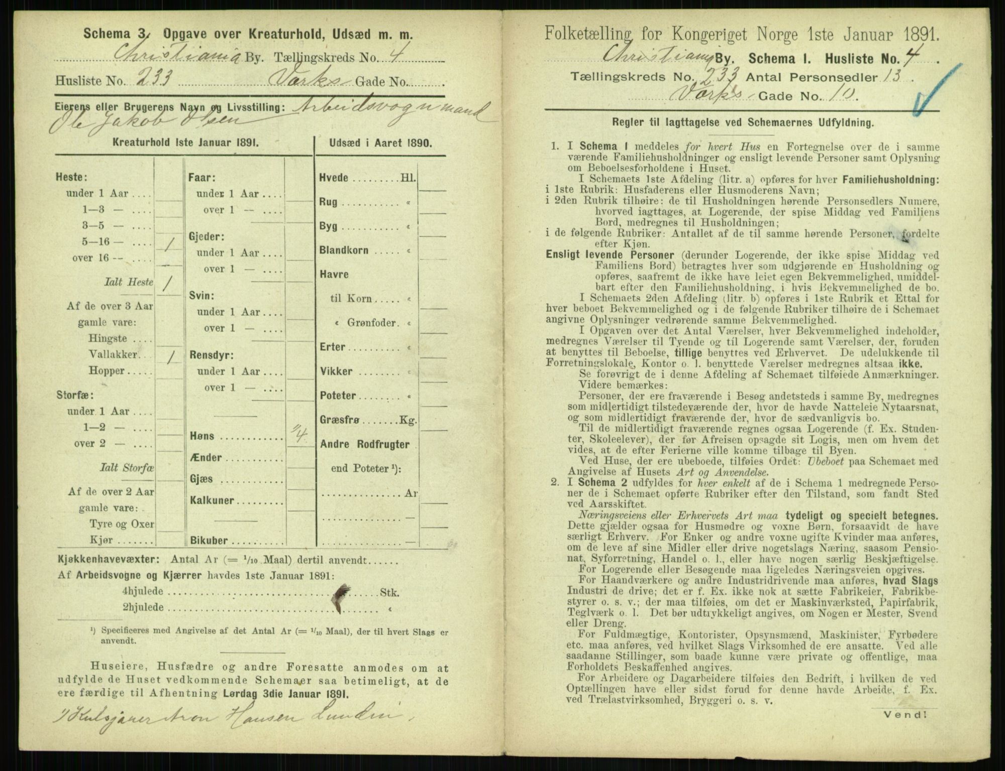 RA, 1891 census for 0301 Kristiania, 1891, p. 143040