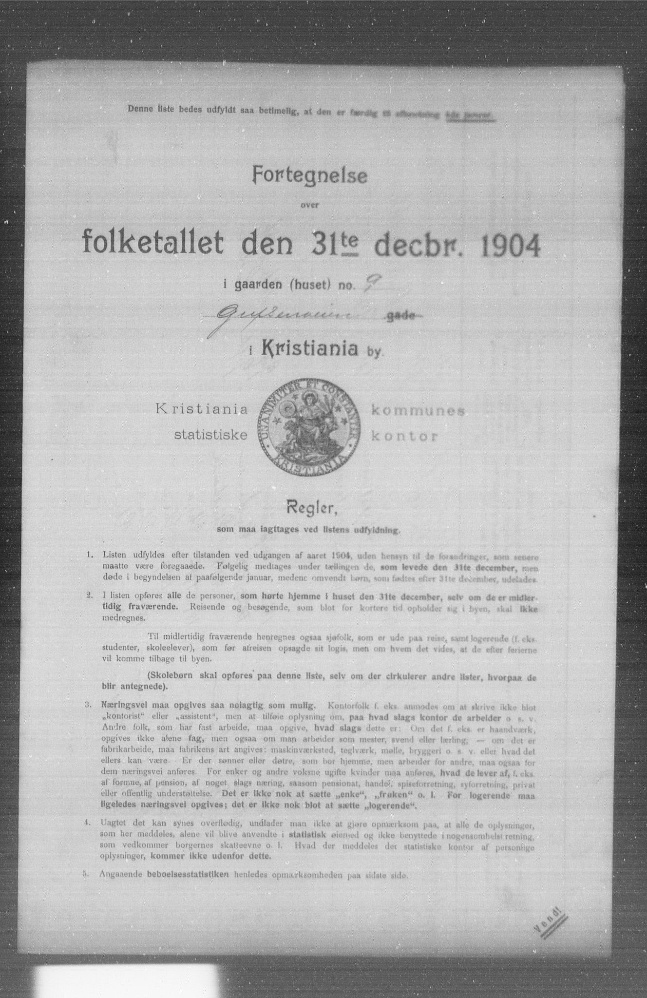 OBA, Municipal Census 1904 for Kristiania, 1904, p. 5944