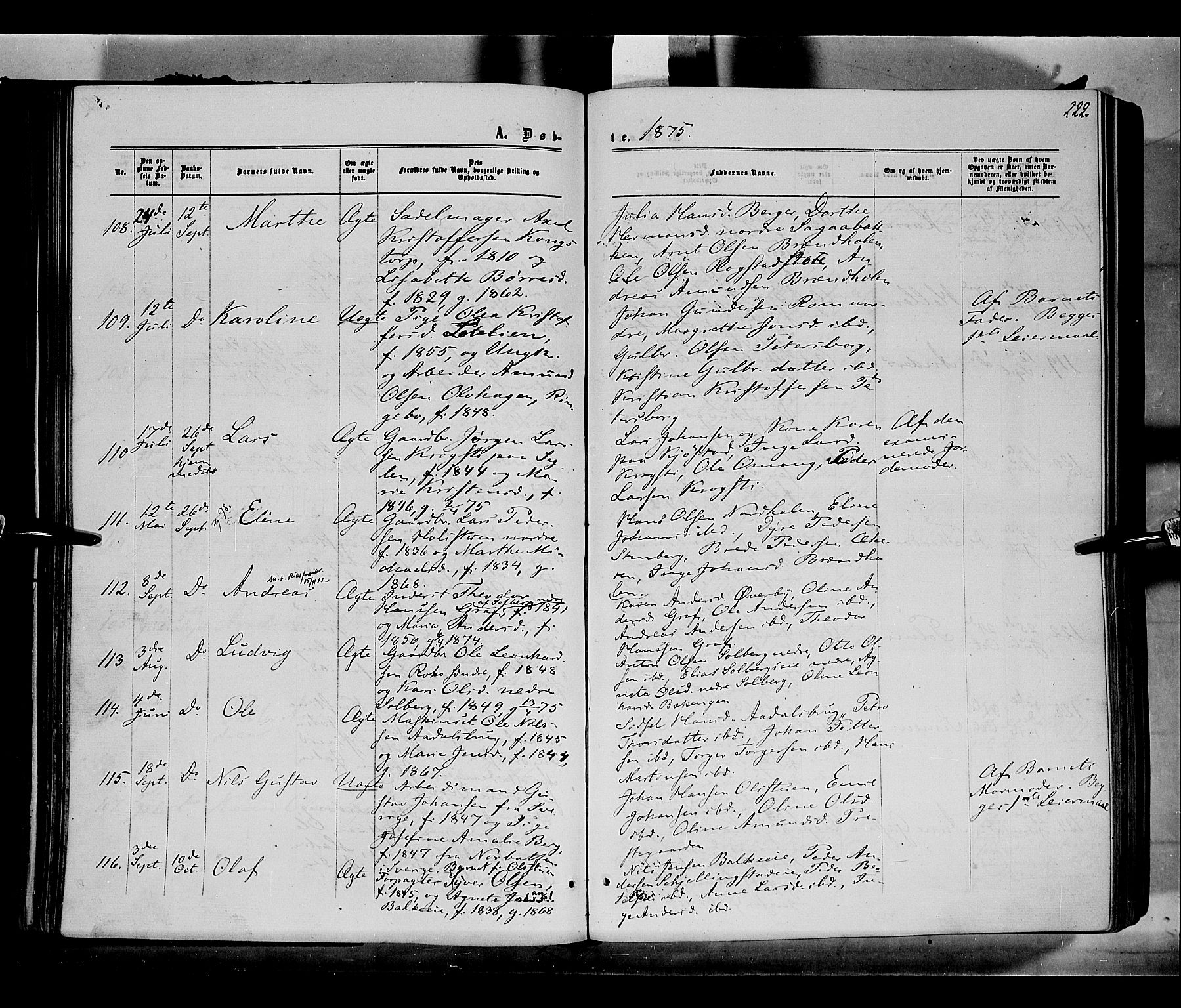 Løten prestekontor, AV/SAH-PREST-022/K/Ka/L0008: Parish register (official) no. 8, 1860-1877, p. 222