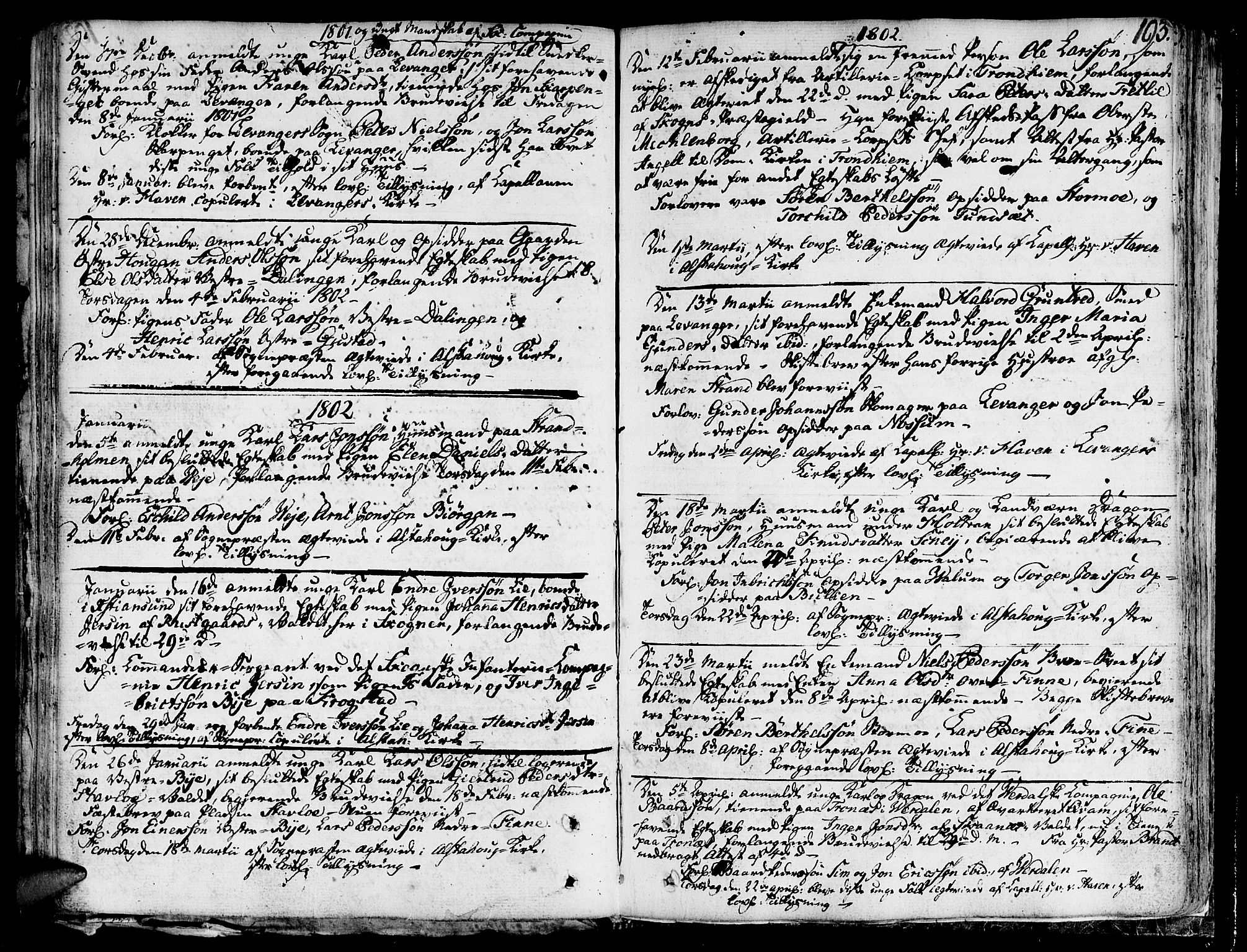 Ministerialprotokoller, klokkerbøker og fødselsregistre - Nord-Trøndelag, SAT/A-1458/717/L0142: Parish register (official) no. 717A02 /1, 1783-1809, p. 193