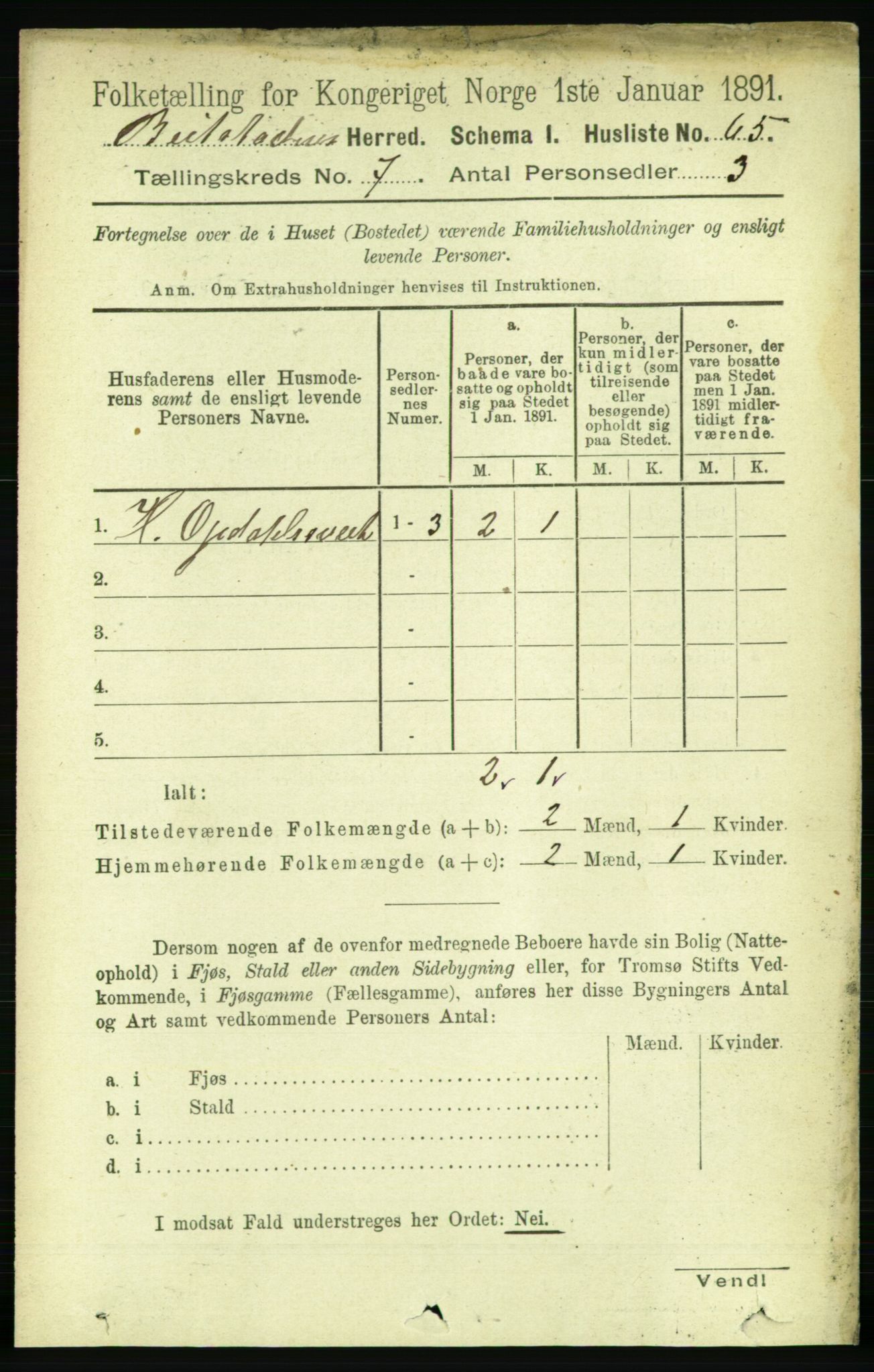 RA, 1891 census for 1727 Beitstad, 1891, p. 1740