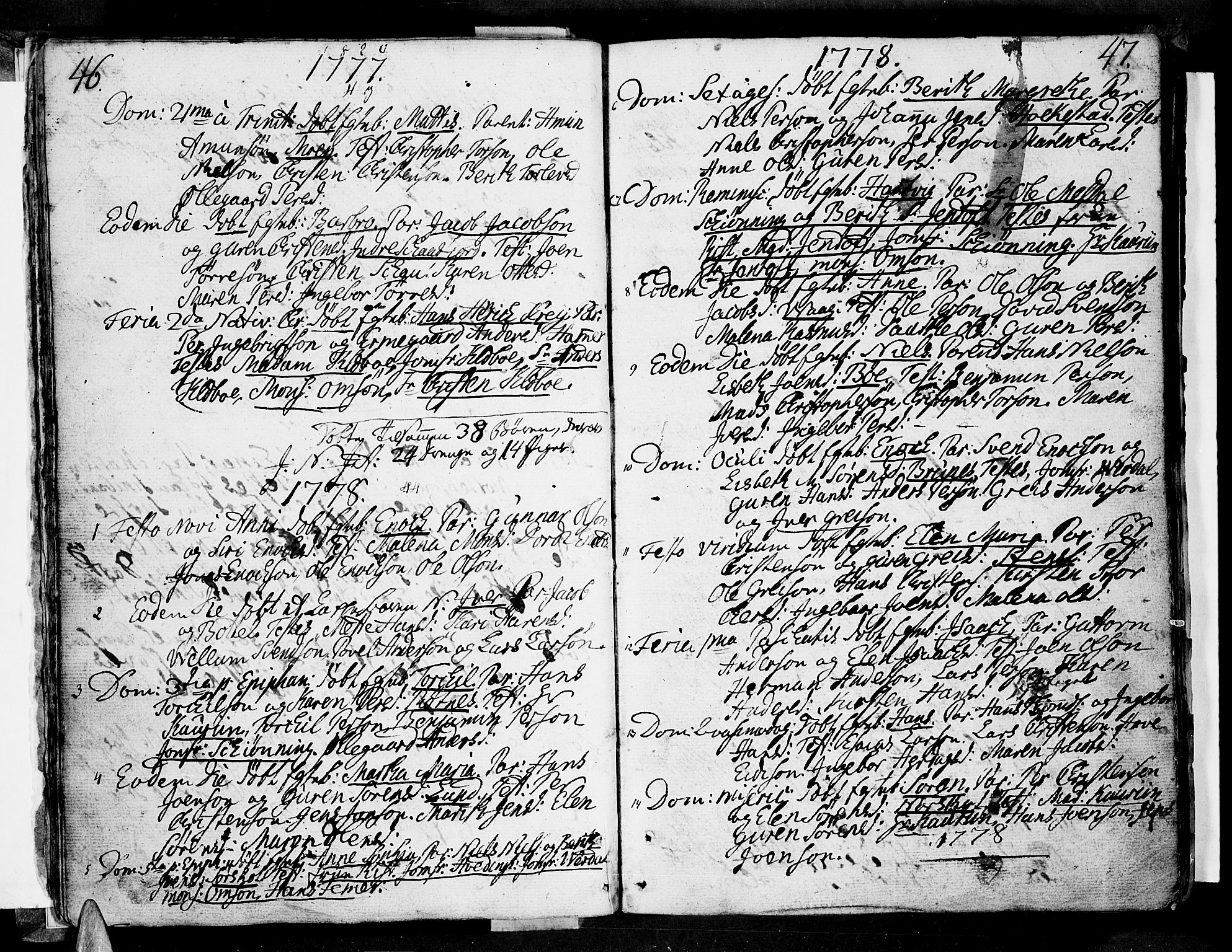 Ministerialprotokoller, klokkerbøker og fødselsregistre - Nordland, AV/SAT-A-1459/855/L0796: Parish register (official) no. 855A04, 1776-1813, p. 46-47