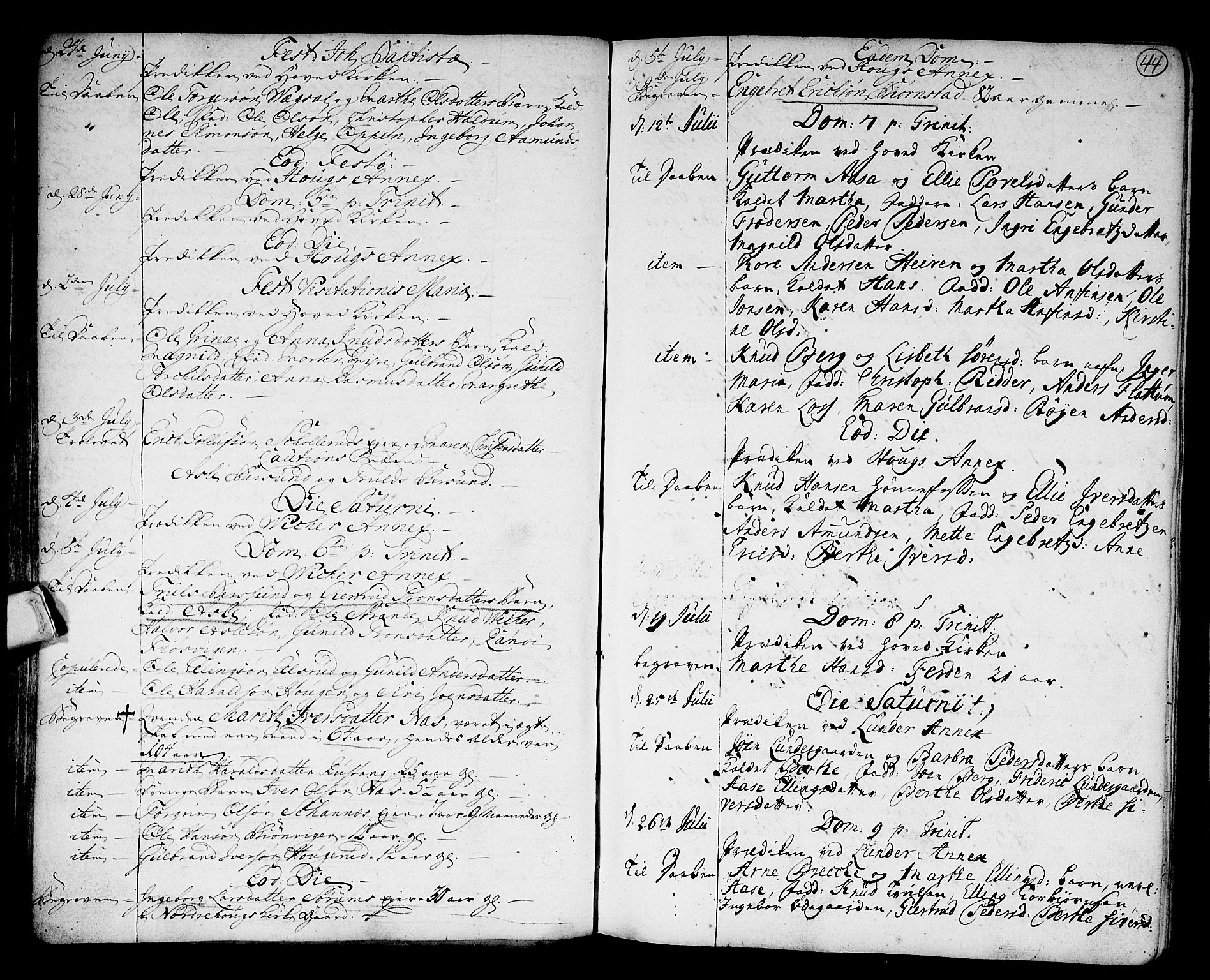 Norderhov kirkebøker, AV/SAKO-A-237/F/Fa/L0003a: Parish register (official) no. 3, 1740-1757, p. 44