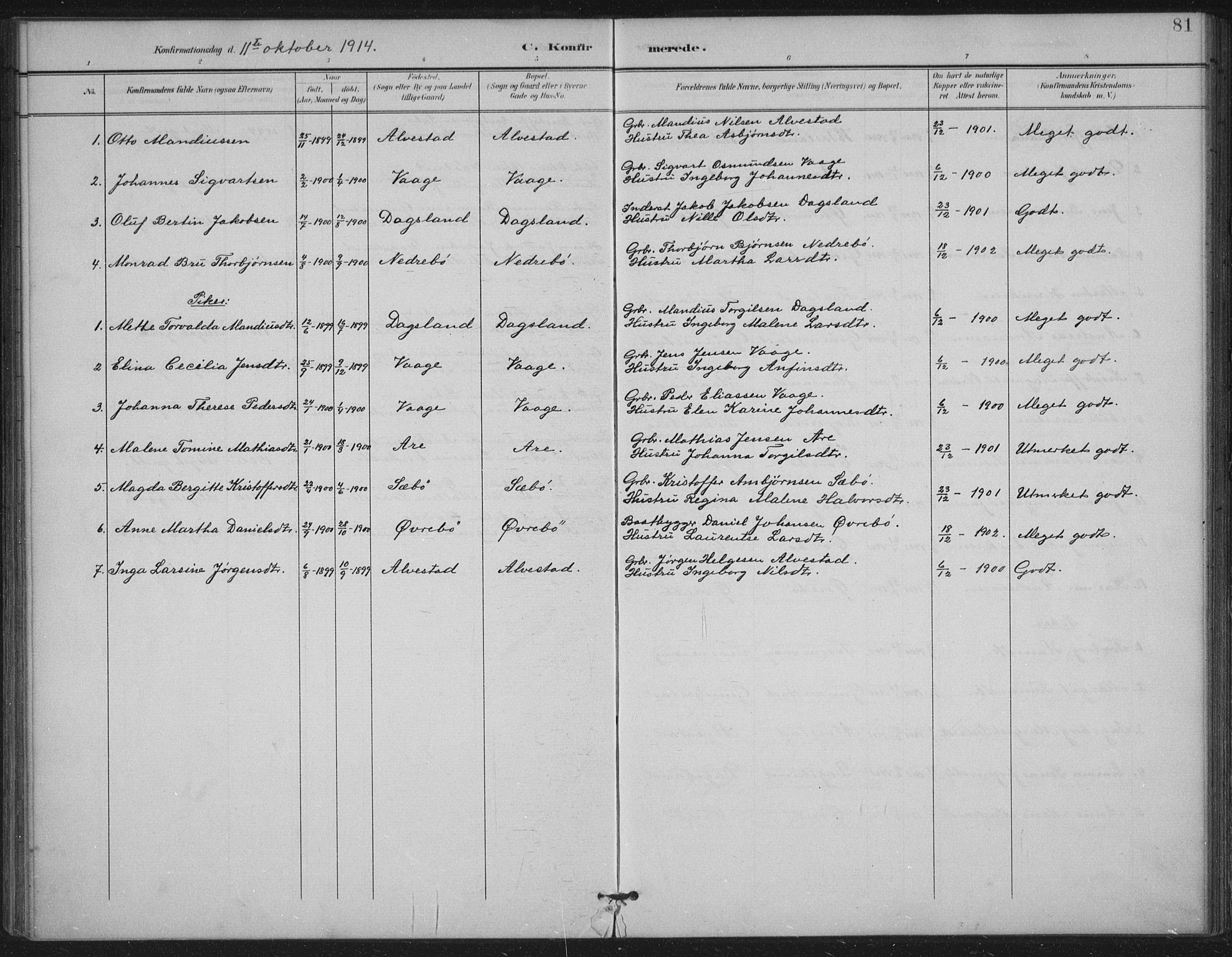 Tysvær sokneprestkontor, AV/SAST-A -101864/H/Ha/Haa/L0009: Parish register (official) no. A 9, 1898-1925, p. 81