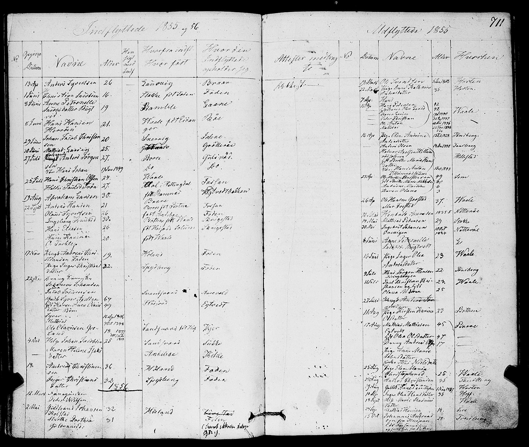 Ramnes kirkebøker, SAKO/A-314/F/Fa/L0005: Parish register (official) no. I 5, 1841-1861, p. 710-711