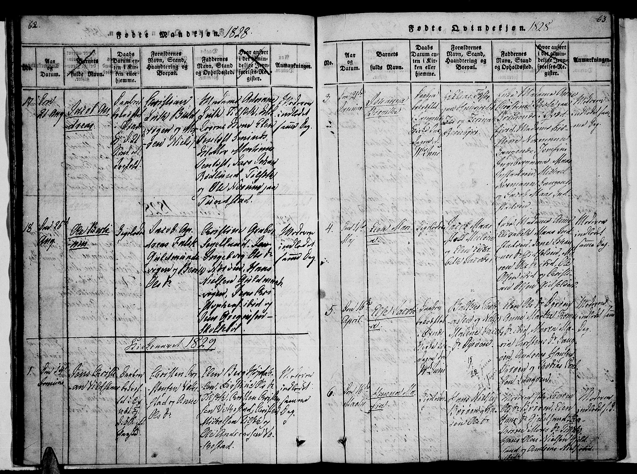 Ministerialprotokoller, klokkerbøker og fødselsregistre - Nordland, SAT/A-1459/893/L1331: Parish register (official) no. 893A04, 1820-1840, p. 62-63