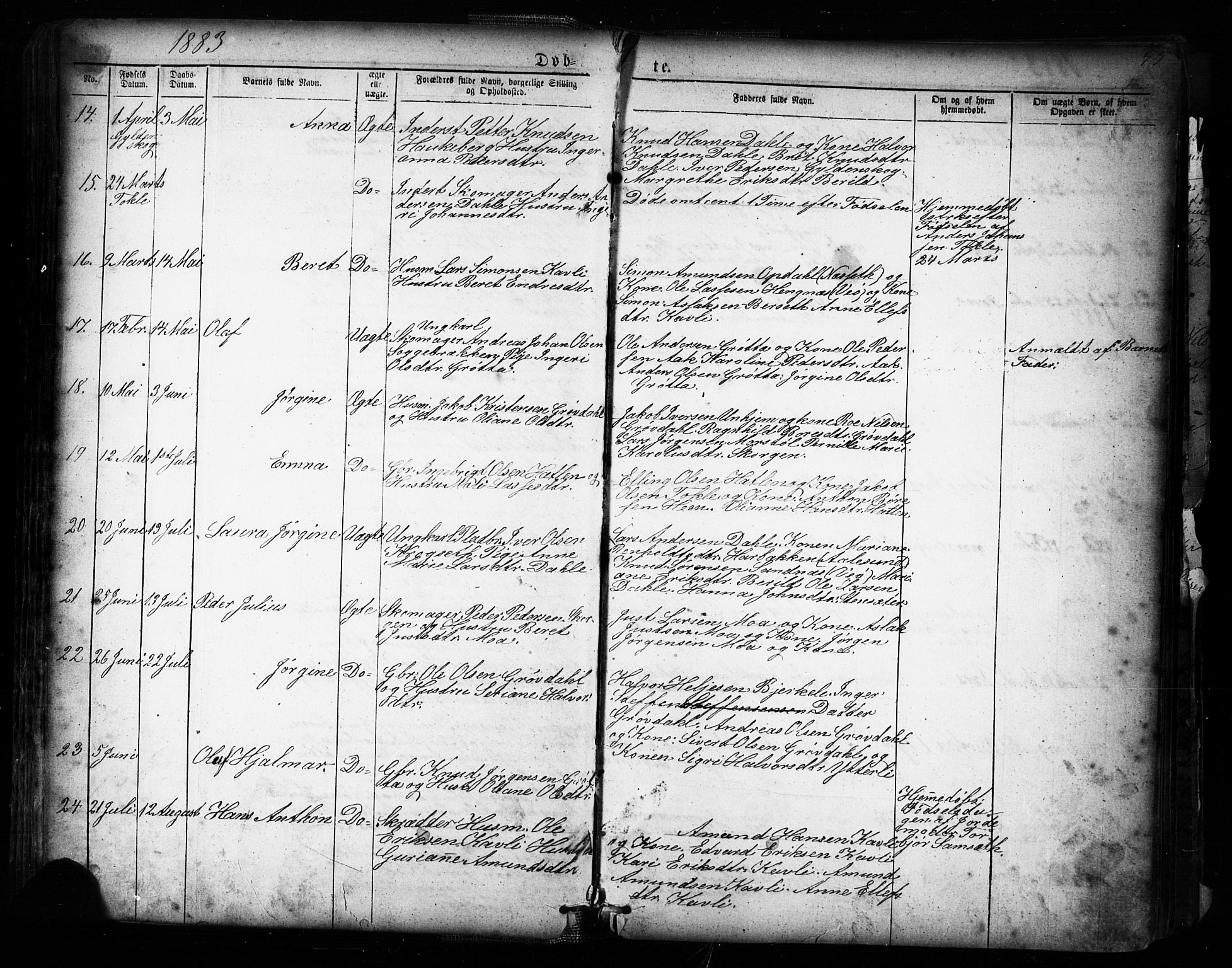 Ministerialprotokoller, klokkerbøker og fødselsregistre - Møre og Romsdal, AV/SAT-A-1454/545/L0588: Parish register (copy) no. 545C02, 1867-1902, p. 55