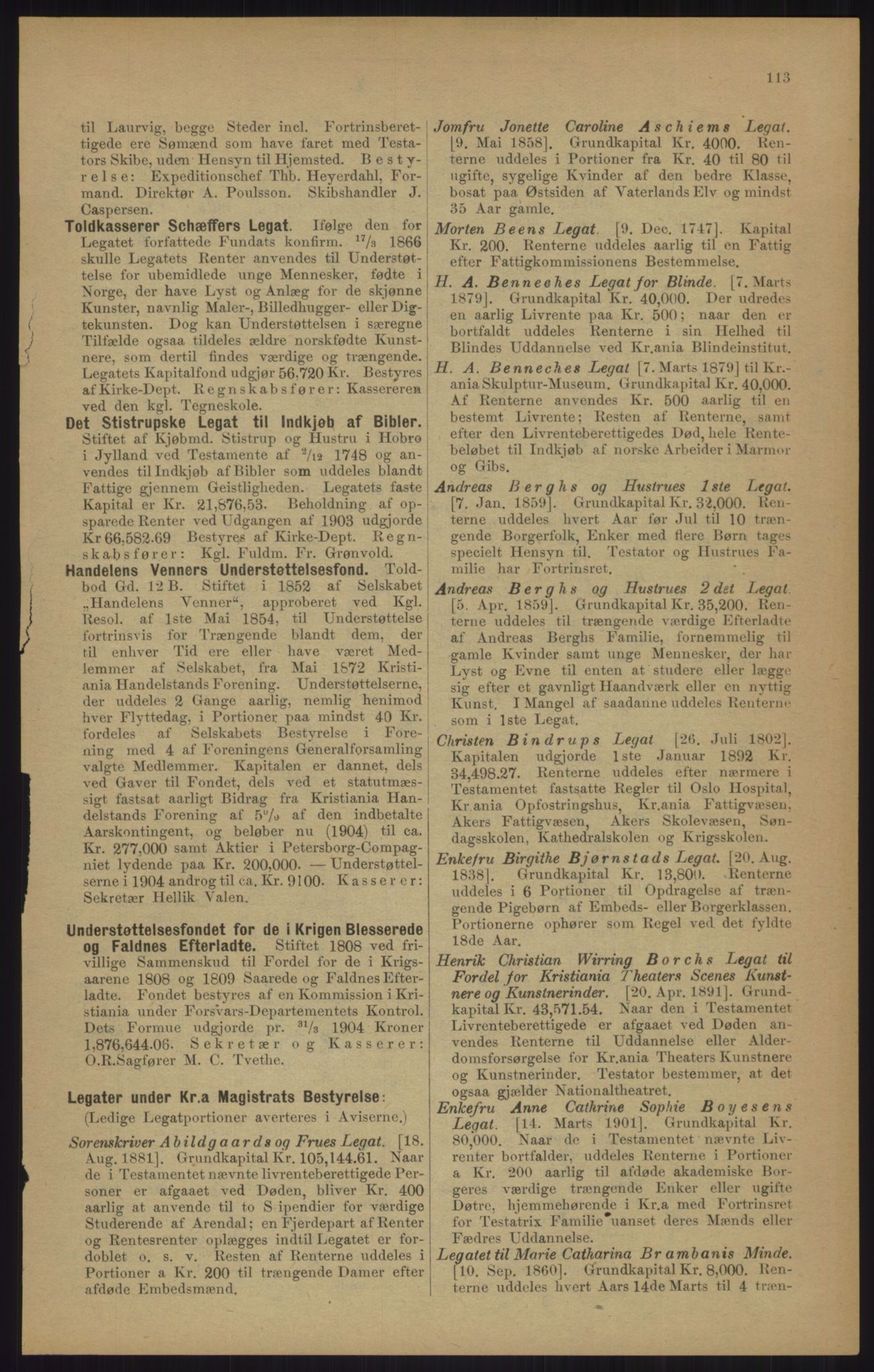 Kristiania/Oslo adressebok, PUBL/-, 1905, p. 113