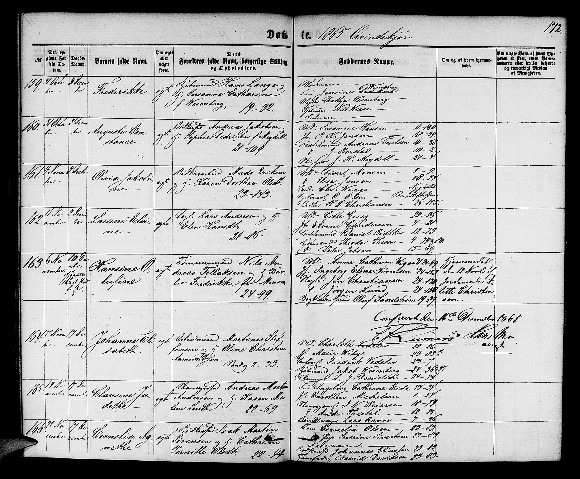 Korskirken sokneprestembete, SAB/A-76101/H/Hab: Parish register (copy) no. B 5, 1863-1868, p. 172