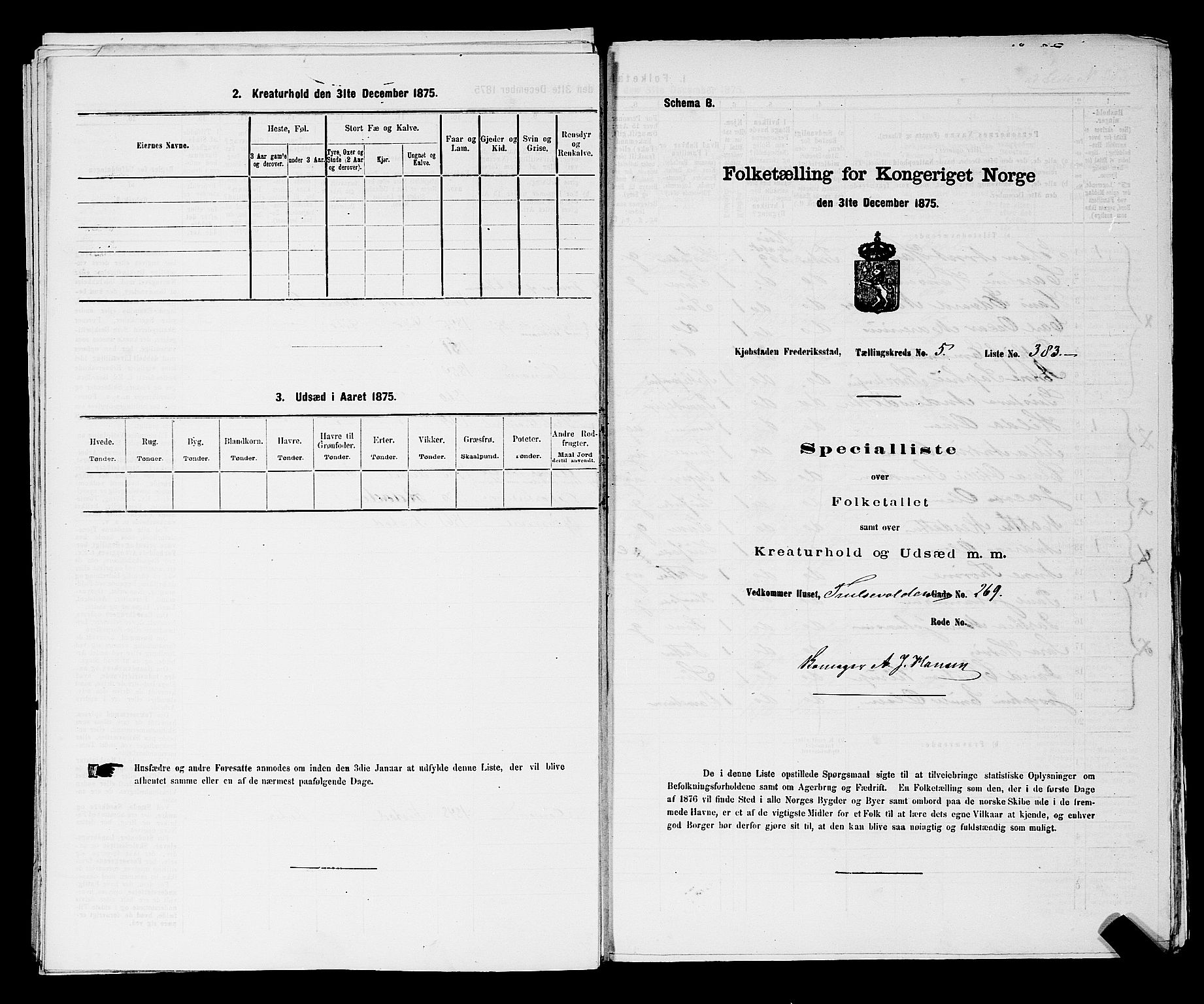 RA, 1875 census for 0103B Fredrikstad/Fredrikstad, 1875, p. 897