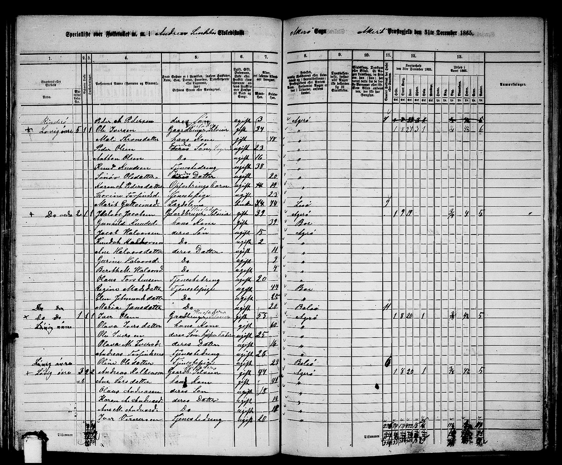 RA, 1865 census for Aukra, 1865, p. 90