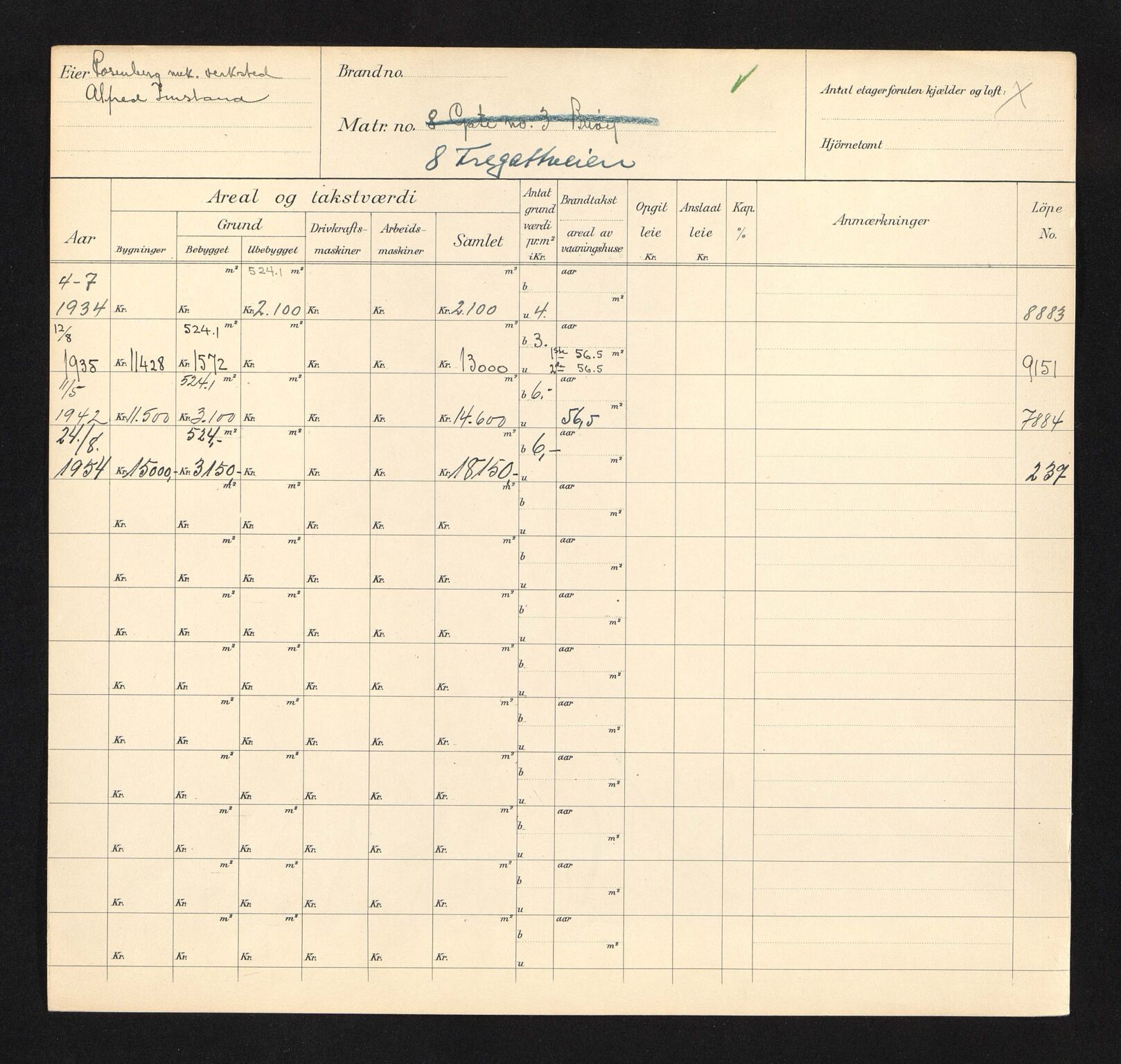 Stavanger kommune. Skattetakstvesenet, BYST/A-0440/F/Fa/Faa/L0014/0004: Skattetakstkort / Fregattveien 7 - 26a