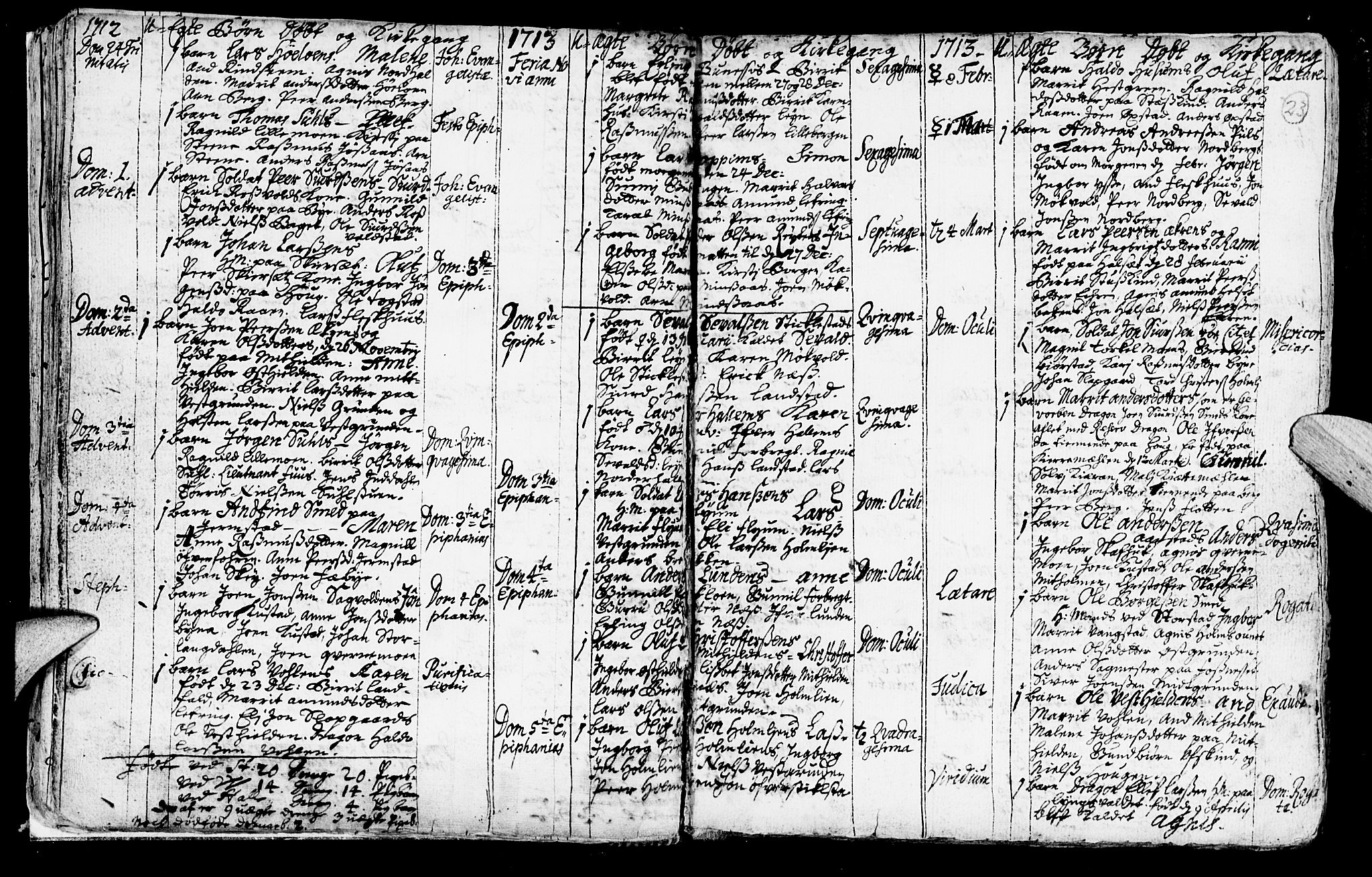 Ministerialprotokoller, klokkerbøker og fødselsregistre - Nord-Trøndelag, SAT/A-1458/723/L0230: Parish register (official) no. 723A01, 1705-1747, p. 23