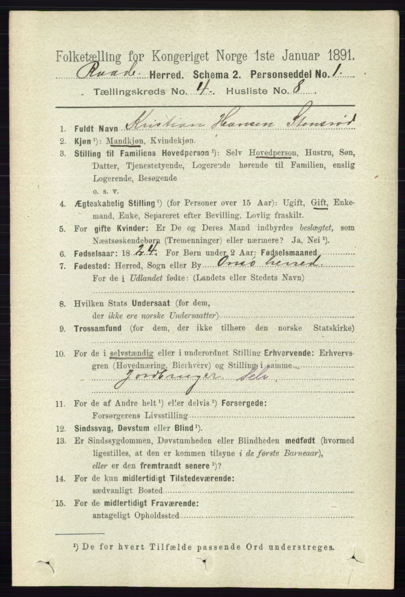 RA, 1891 census for 0135 Råde, 1891, p. 1903