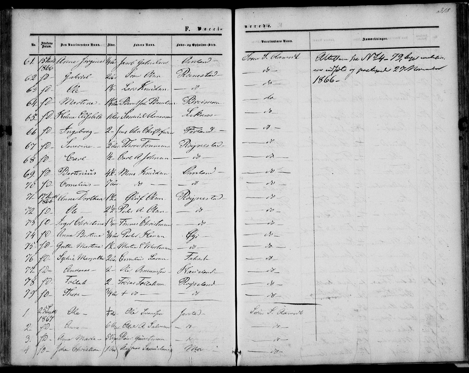 Kvinesdal sokneprestkontor, AV/SAK-1111-0026/F/Fa/Fab/L0006: Parish register (official) no. A 6, 1857-1869, p. 318