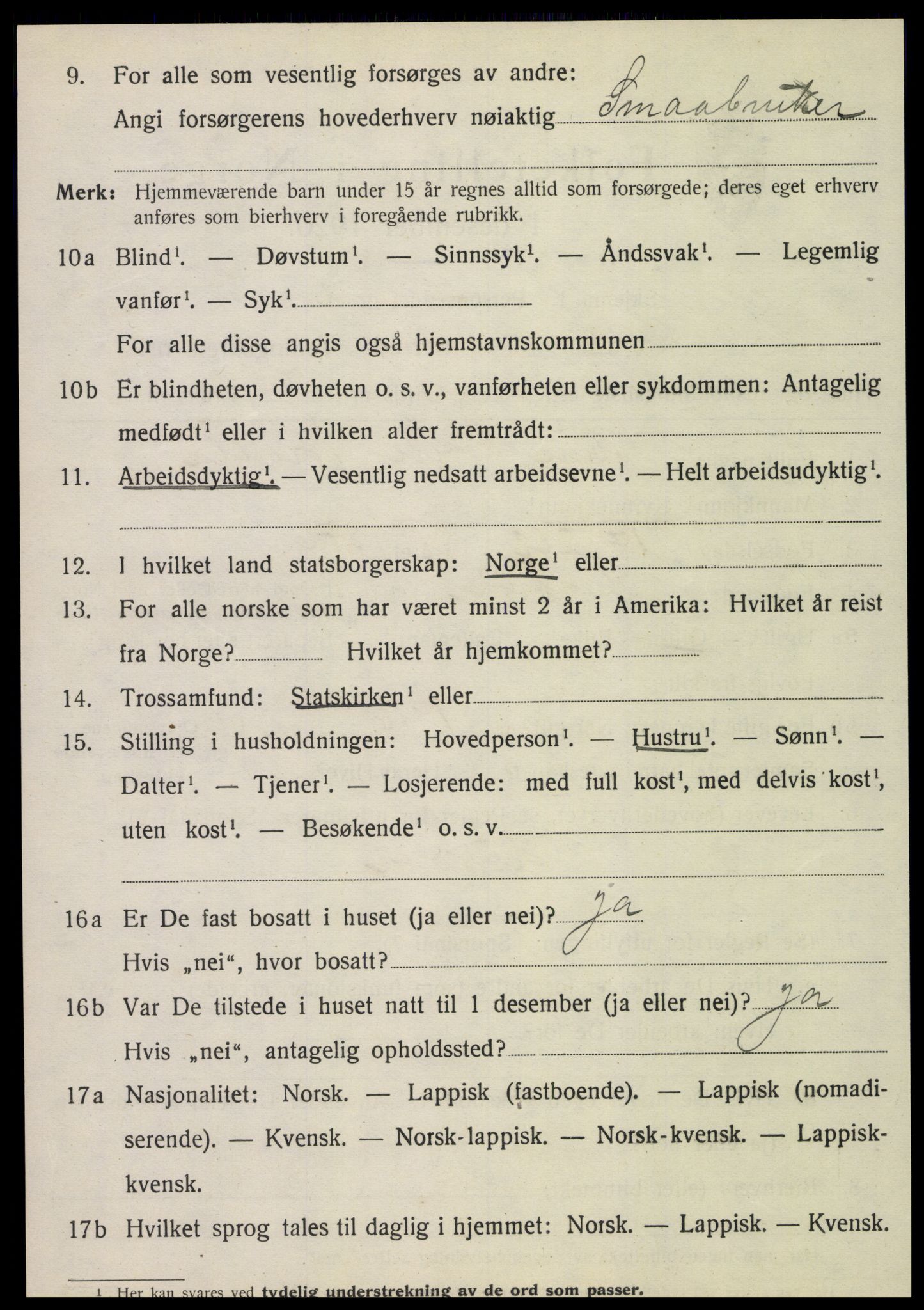 SAT, 1920 census for Hegra, 1920, p. 1001