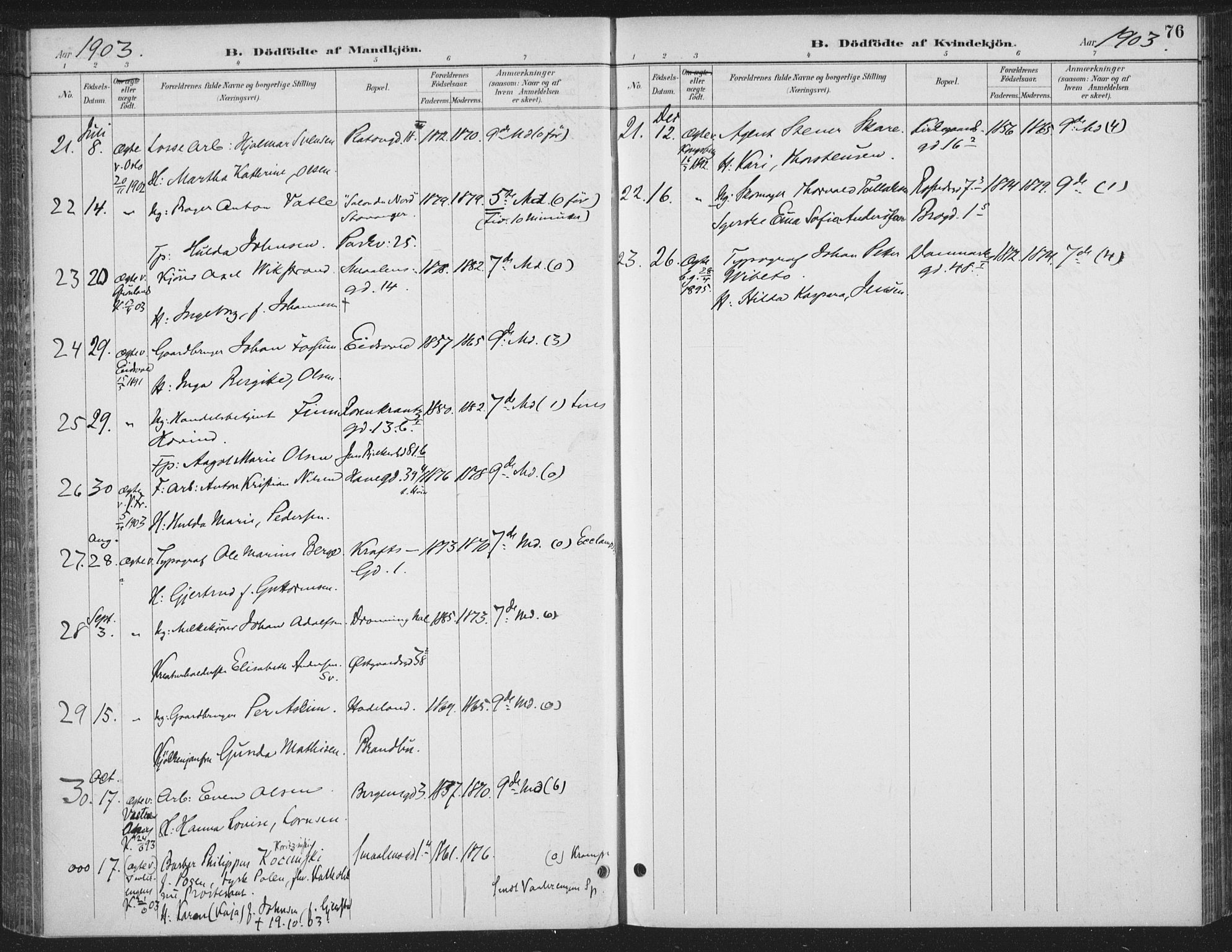 Rikshospitalet prestekontor Kirkebøker, SAO/A-10309b/F/L0010: Parish register (official) no. 10, 1888-1912, p. 76