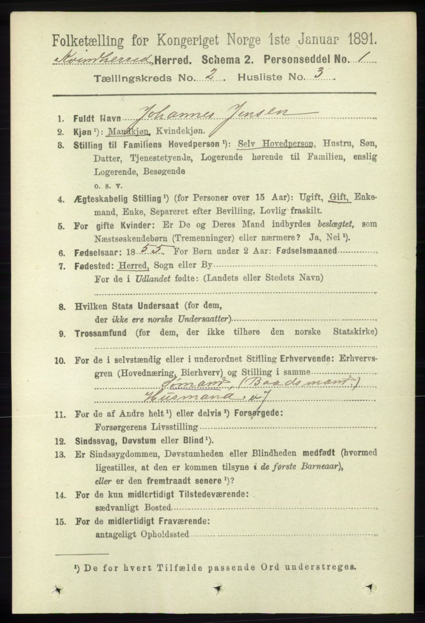 RA, 1891 census for 1224 Kvinnherad, 1891, p. 636