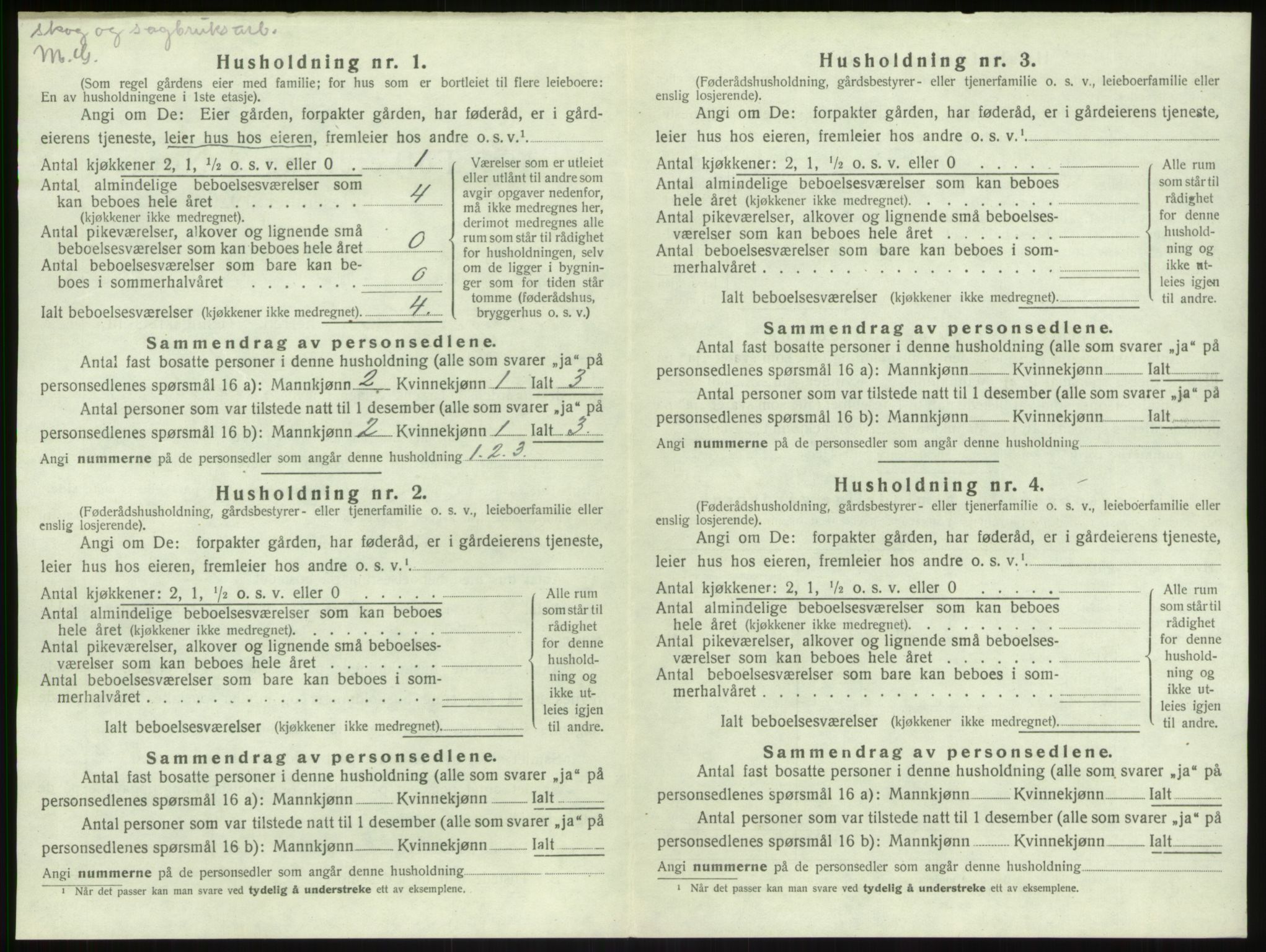 SAB, 1920 census for Leikanger, 1920, p. 529