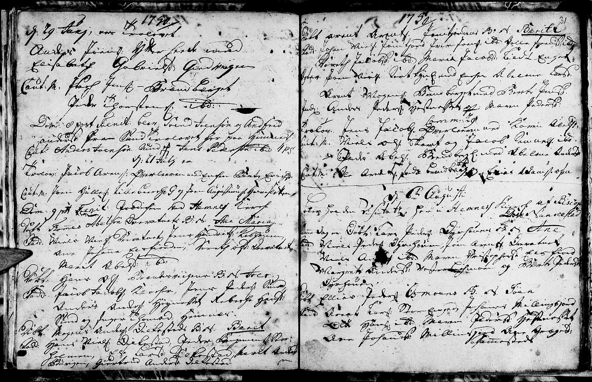 Ministerialprotokoller, klokkerbøker og fødselsregistre - Nordland, SAT/A-1459/825/L0347: Parish register (official) no. 825A03, 1748-1751, p. 31