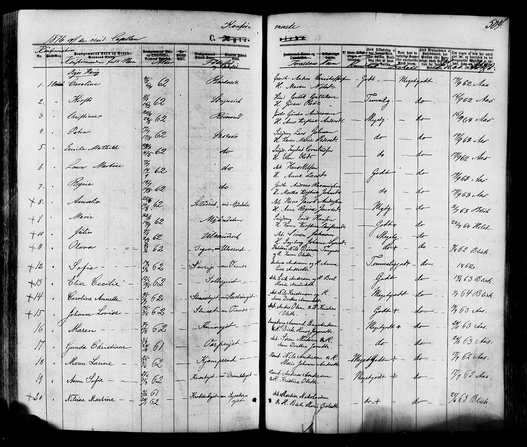 Eiker kirkebøker, AV/SAKO-A-4/F/Fa/L0017: Parish register (official) no. I 17, 1869-1877, p. 504