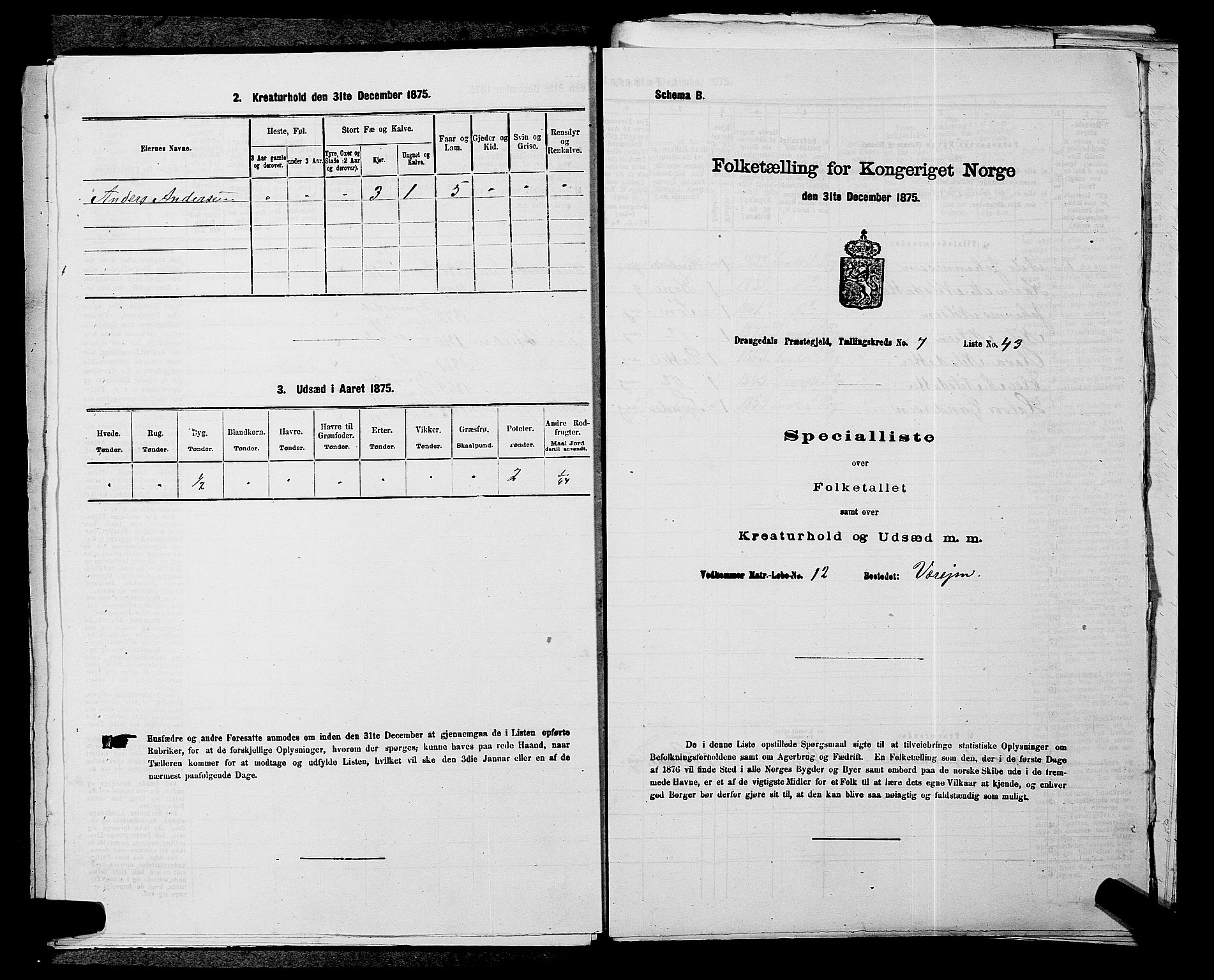 SAKO, 1875 census for 0817P Drangedal, 1875, p. 756