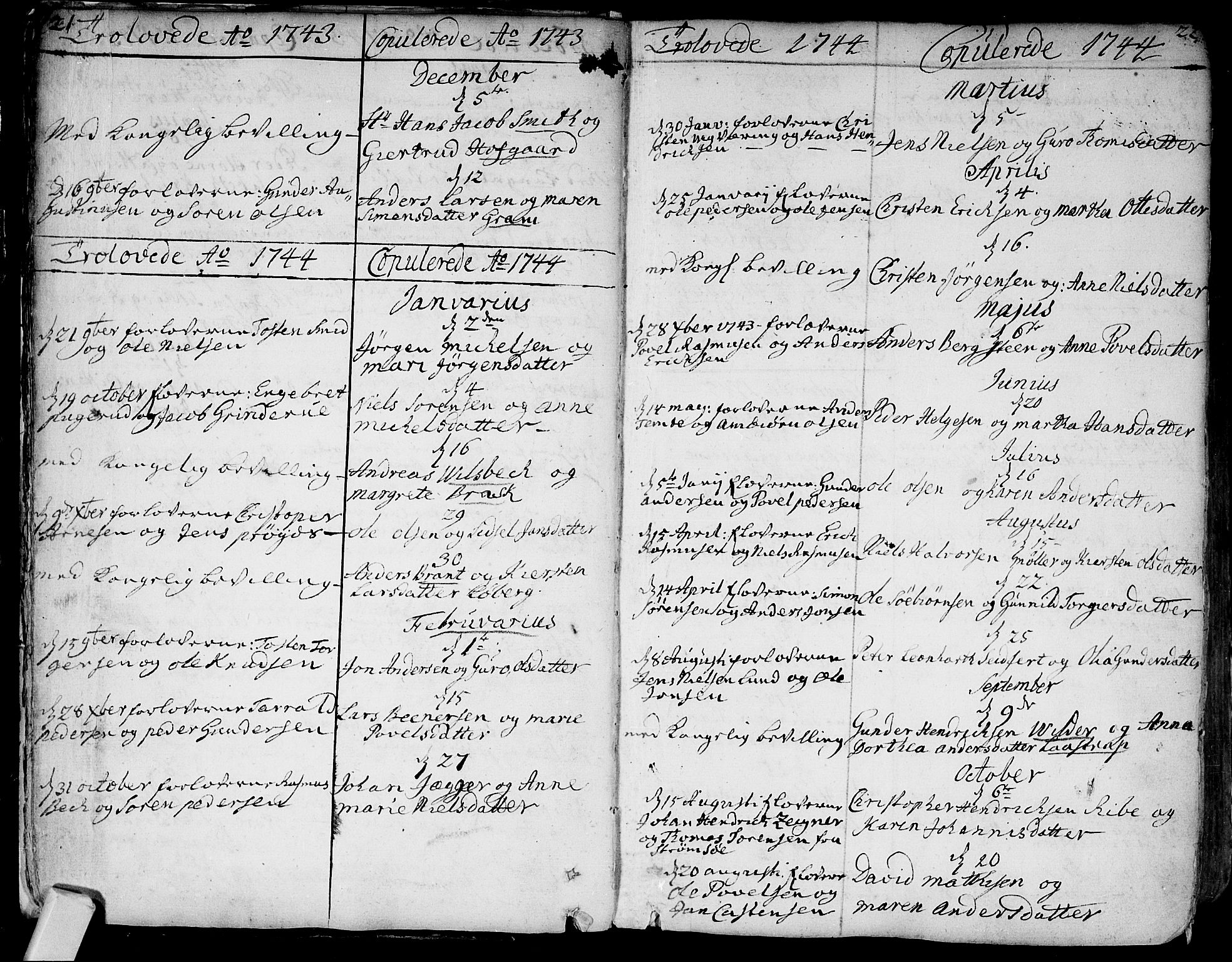 Bragernes kirkebøker, SAKO/A-6/F/Fa/L0004: Parish register (official) no. I 4, 1734-1759, p. 21-22