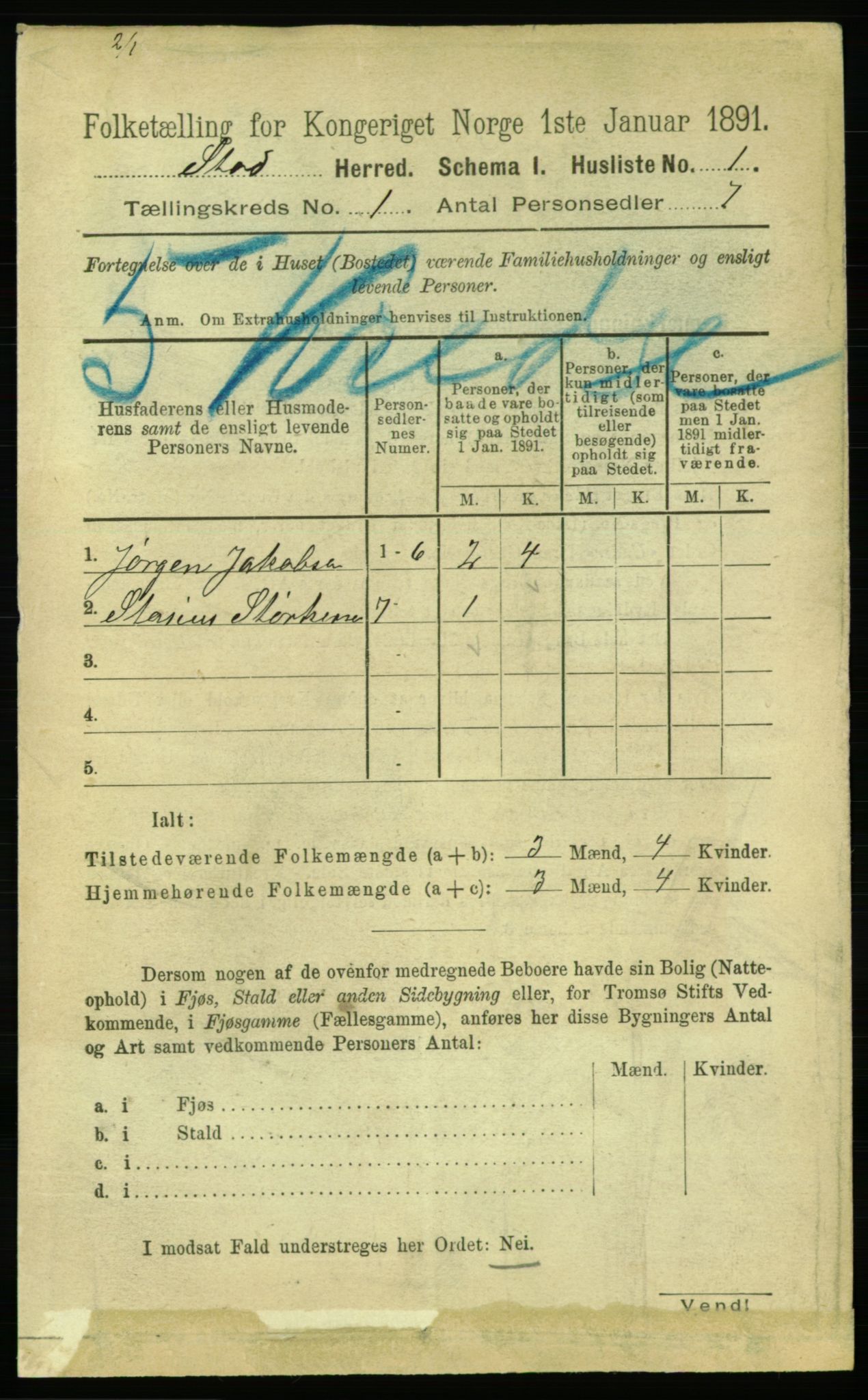 RA, 1891 census for 1734 Stod, 1891, p. 23