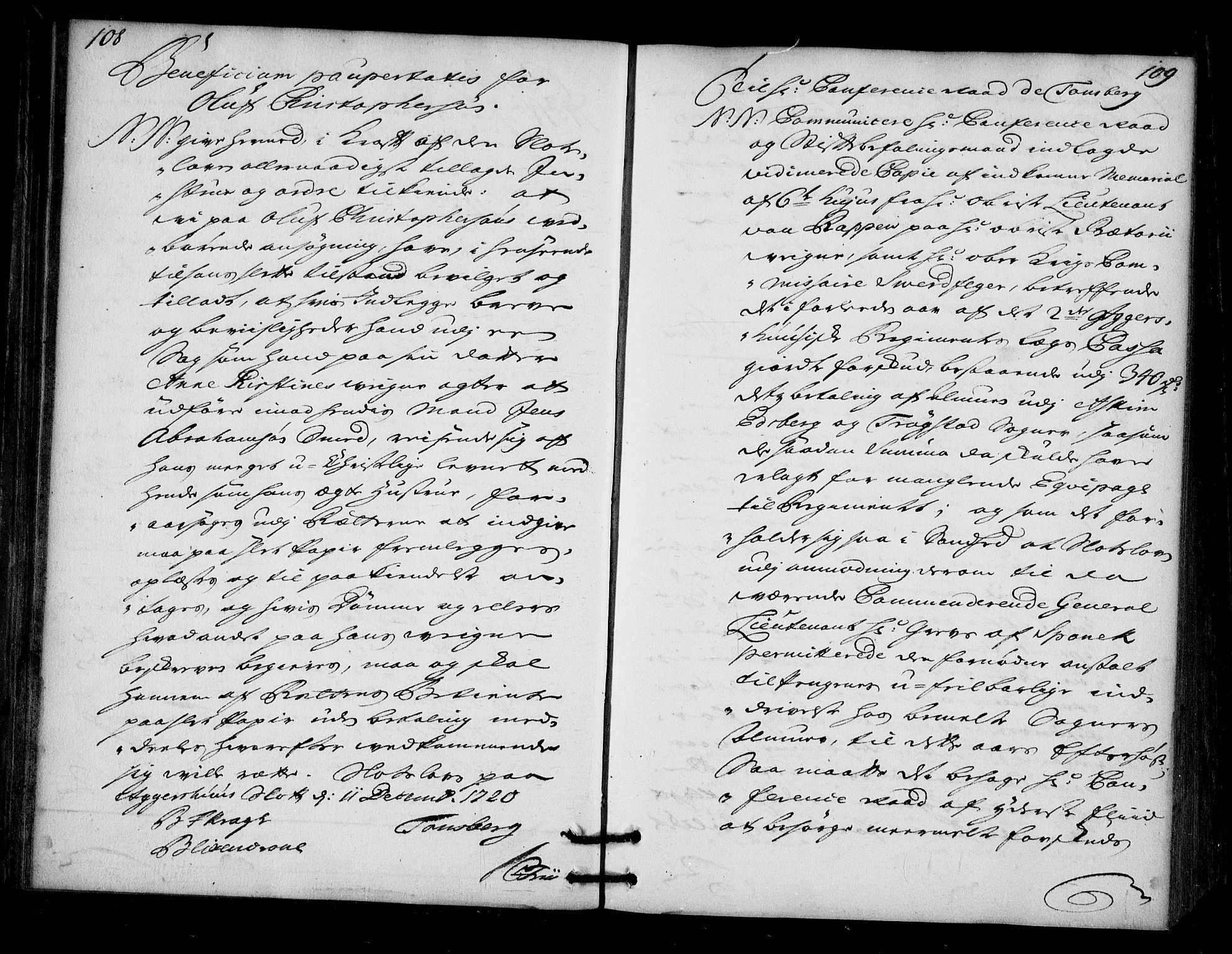 Stattholderembetet 1572-1771, AV/RA-EA-2870/Bd/L0013: Ordreprotokoll, 1720-1722, p. 108-109