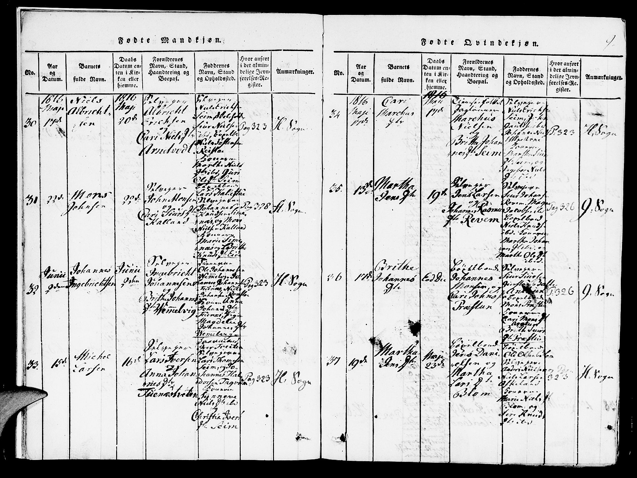 Haus sokneprestembete, AV/SAB-A-75601/H/Haa: Parish register (official) no. A 12, 1816-1821, p. 9