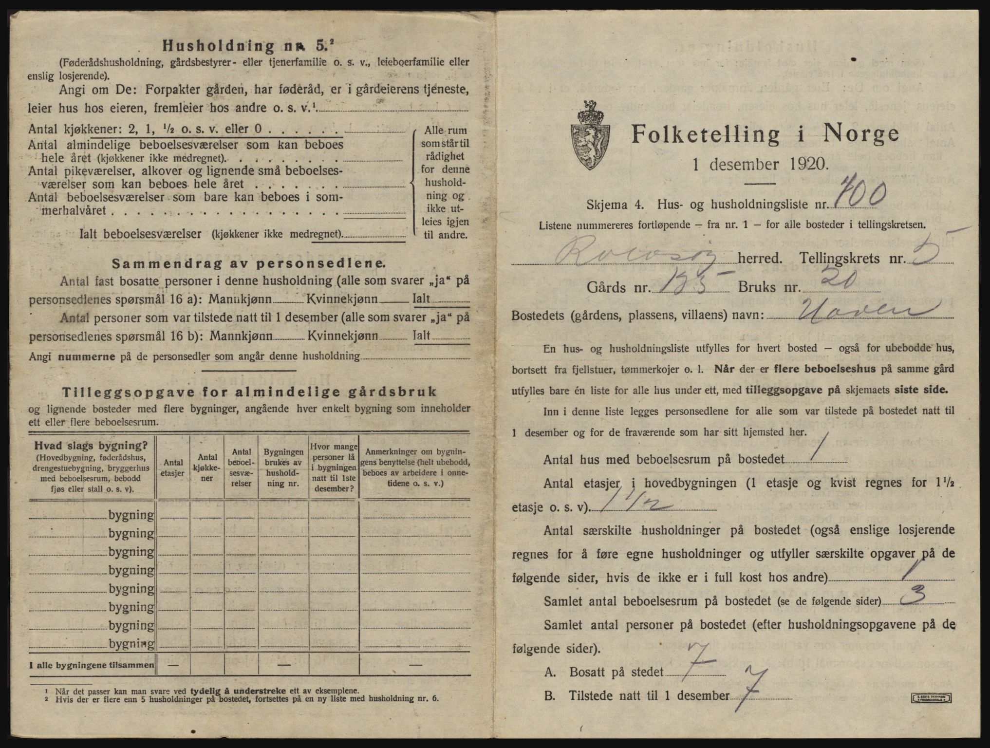 SAO, 1920 census for Rolvsøy, 1920, p. 899