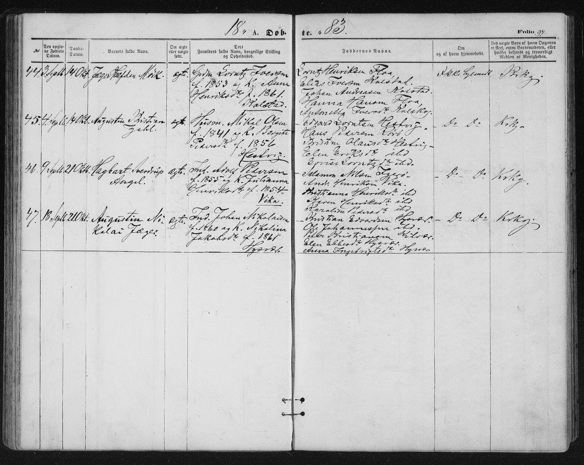 Ministerialprotokoller, klokkerbøker og fødselsregistre - Nordland, AV/SAT-A-1459/816/L0241: Parish register (official) no. 816A07, 1870-1885, p. 97