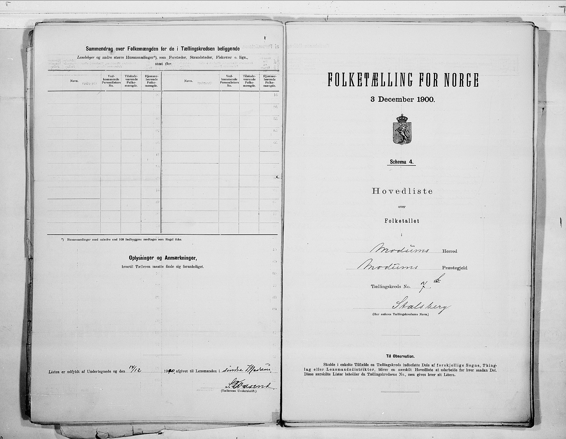 RA, 1900 census for Modum, 1900, p. 18