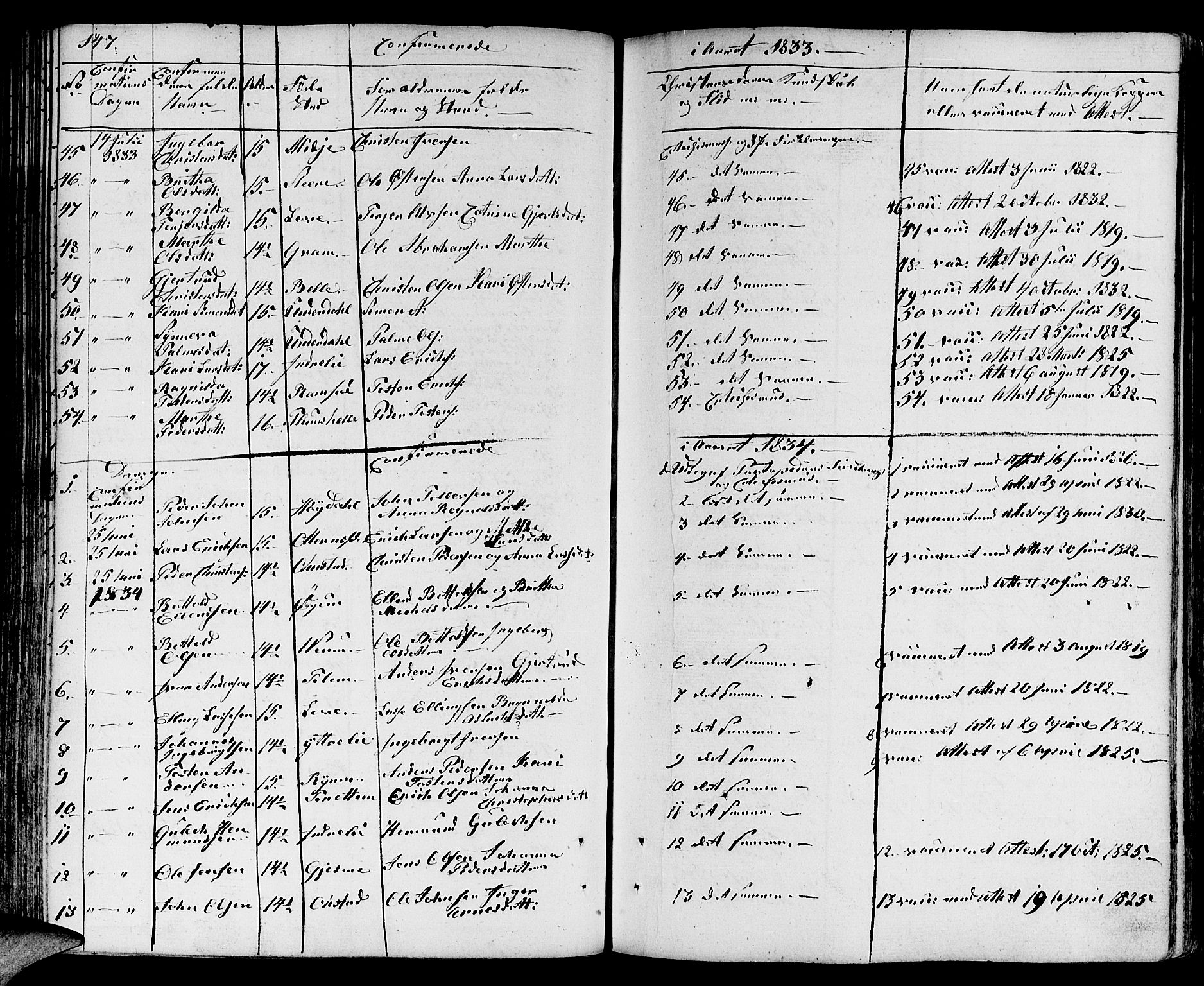 Aurland sokneprestembete, AV/SAB-A-99937/H/Ha/Haa/L0006: Parish register (official) no. A 6, 1821-1859, p. 147