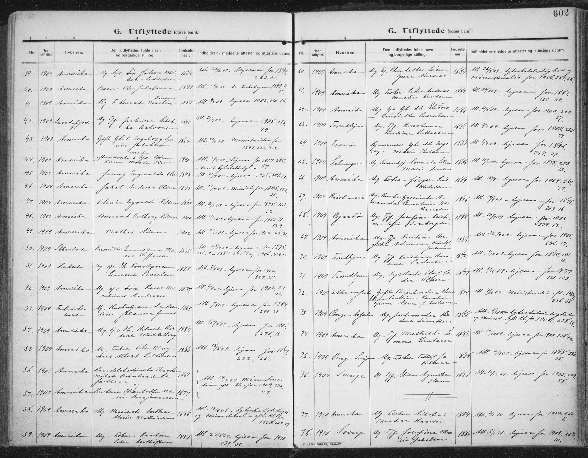 Trondenes sokneprestkontor, SATØ/S-1319/H/Ha/L0018kirke: Parish register (official) no. 18, 1909-1918, p. 602