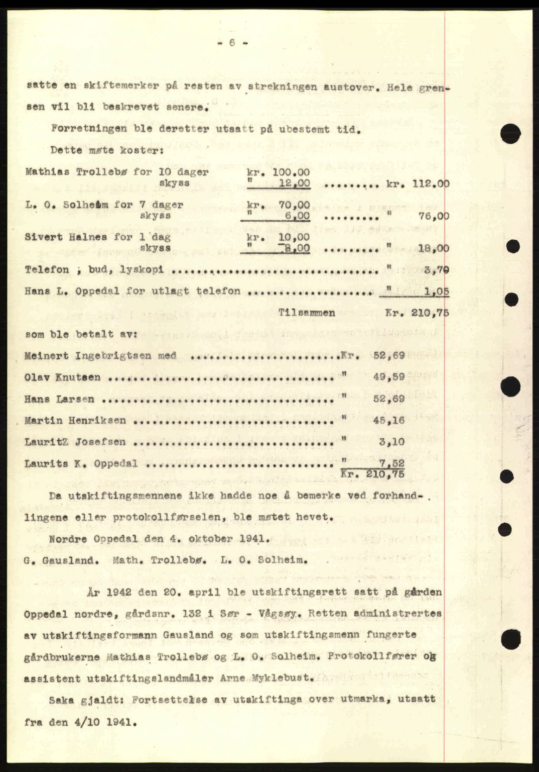 Nordfjord sorenskriveri, AV/SAB-A-2801/02/02b/02bj/L0007: Mortgage book no. A7, 1941-1943, Diary no: : 1542/1942