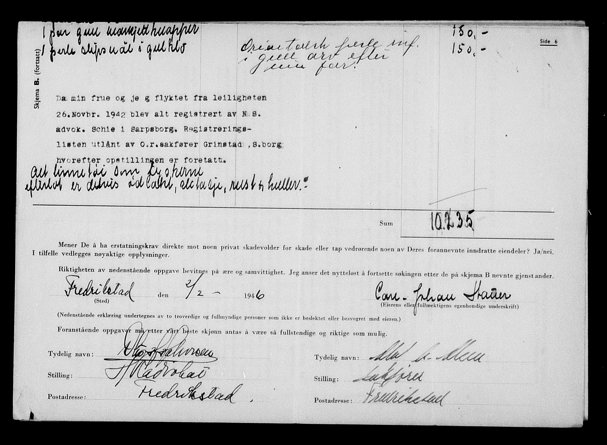 Justisdepartementet, Tilbakeføringskontoret for inndratte formuer, AV/RA-S-1564/H/Hc/Hcd/L0998: --, 1945-1947, p. 395