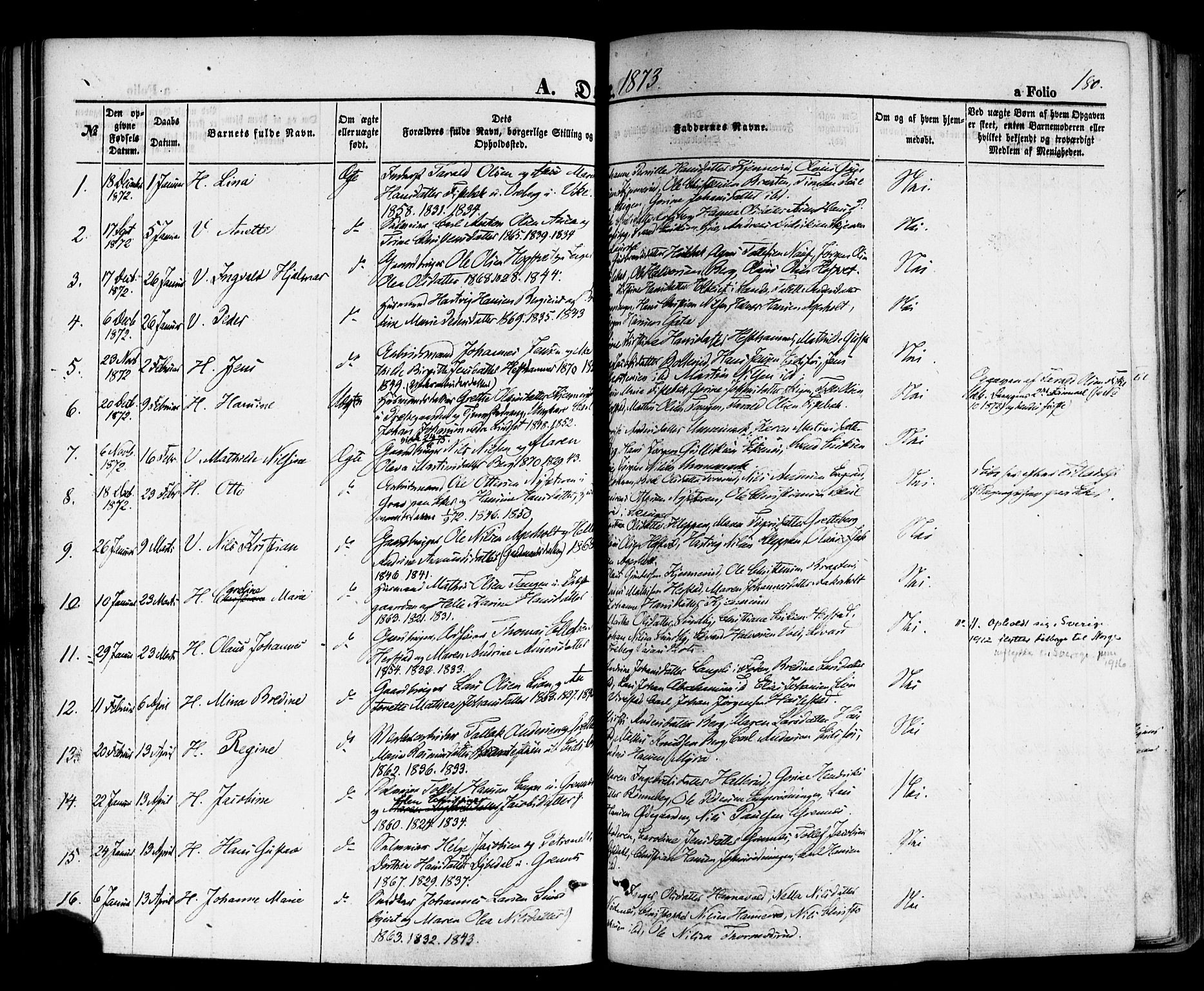 Hof kirkebøker, SAKO/A-64/F/Fa/L0006: Parish register (official) no. I 6, 1851-1877, p. 180