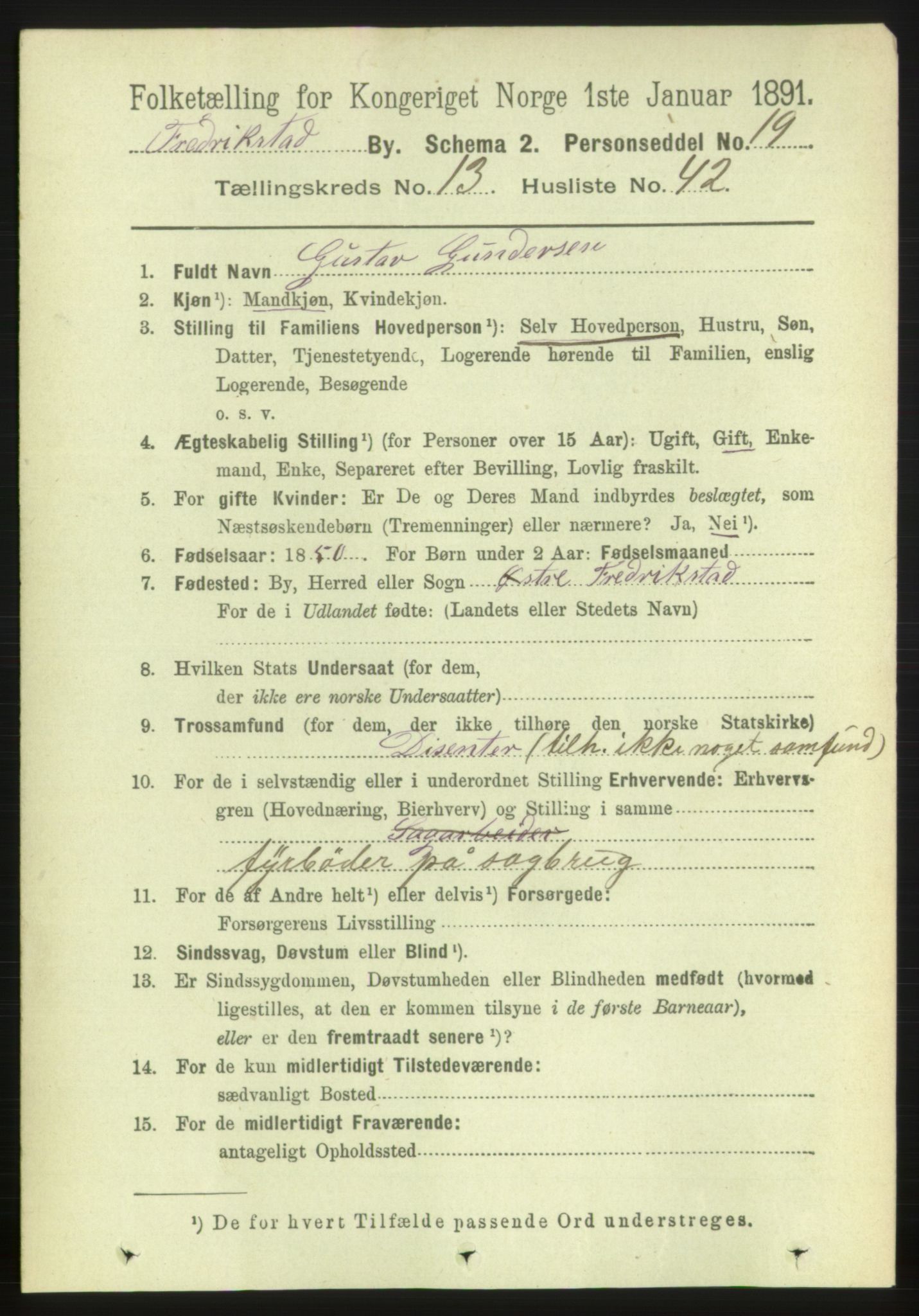 RA, 1891 census for 0103 Fredrikstad, 1891, p. 15008