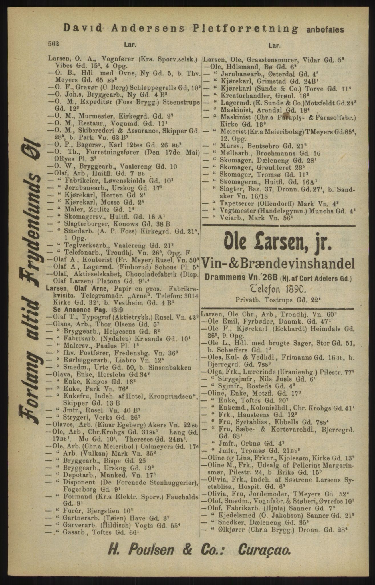 Kristiania/Oslo adressebok, PUBL/-, 1904, p. 564