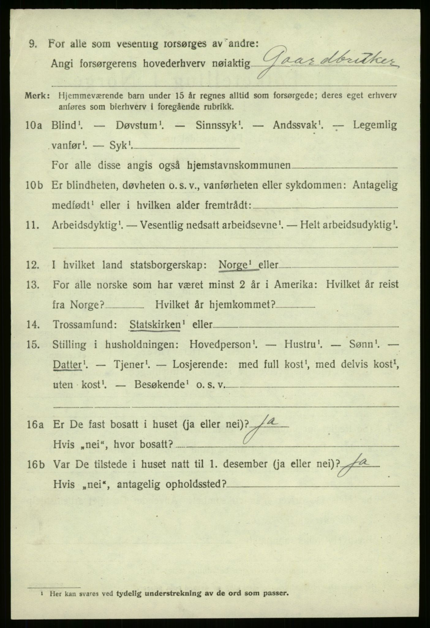 SAB, 1920 census for Jølster, 1920, p. 6083