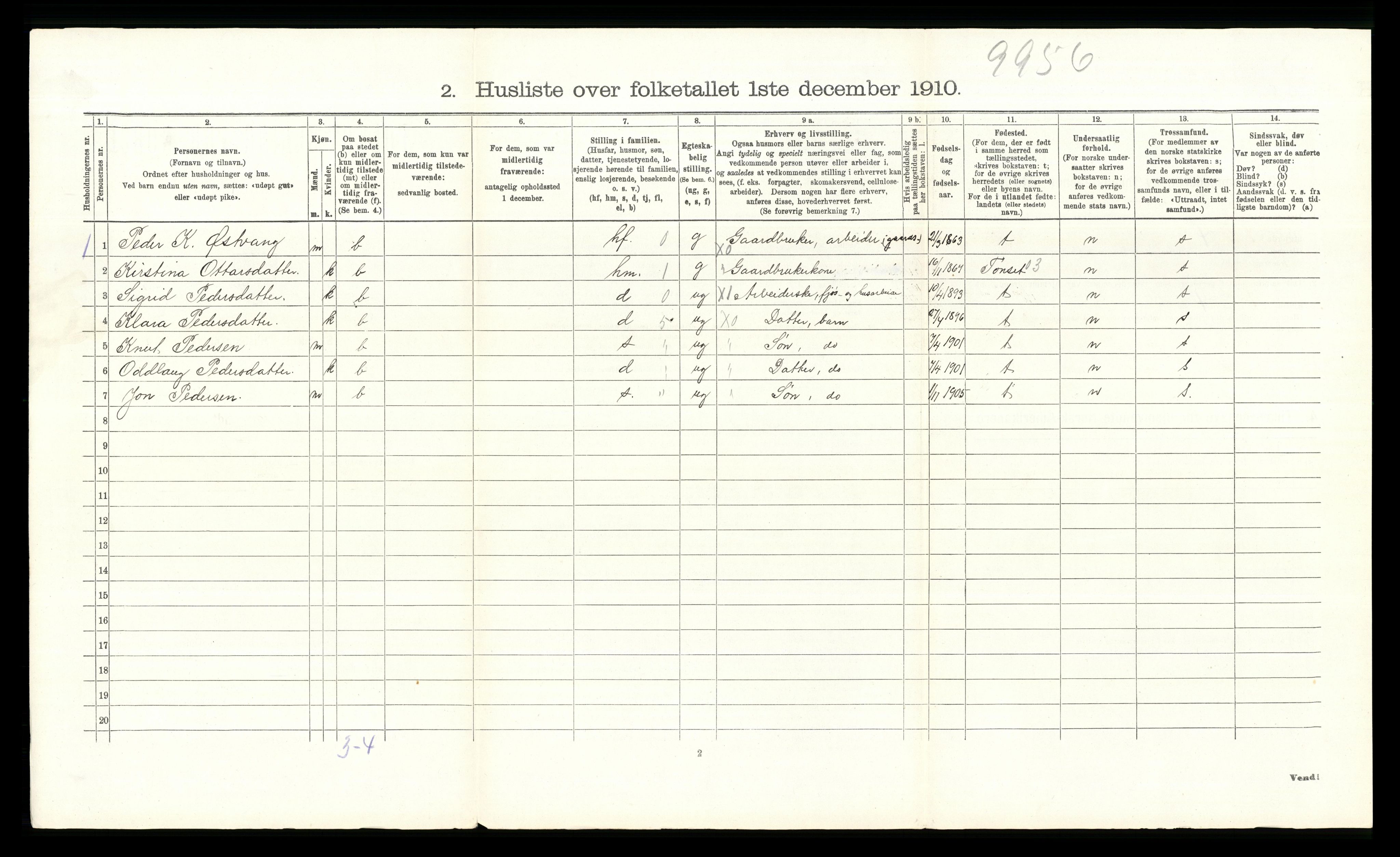 RA, 1910 census for Tolga, 1910, p. 143