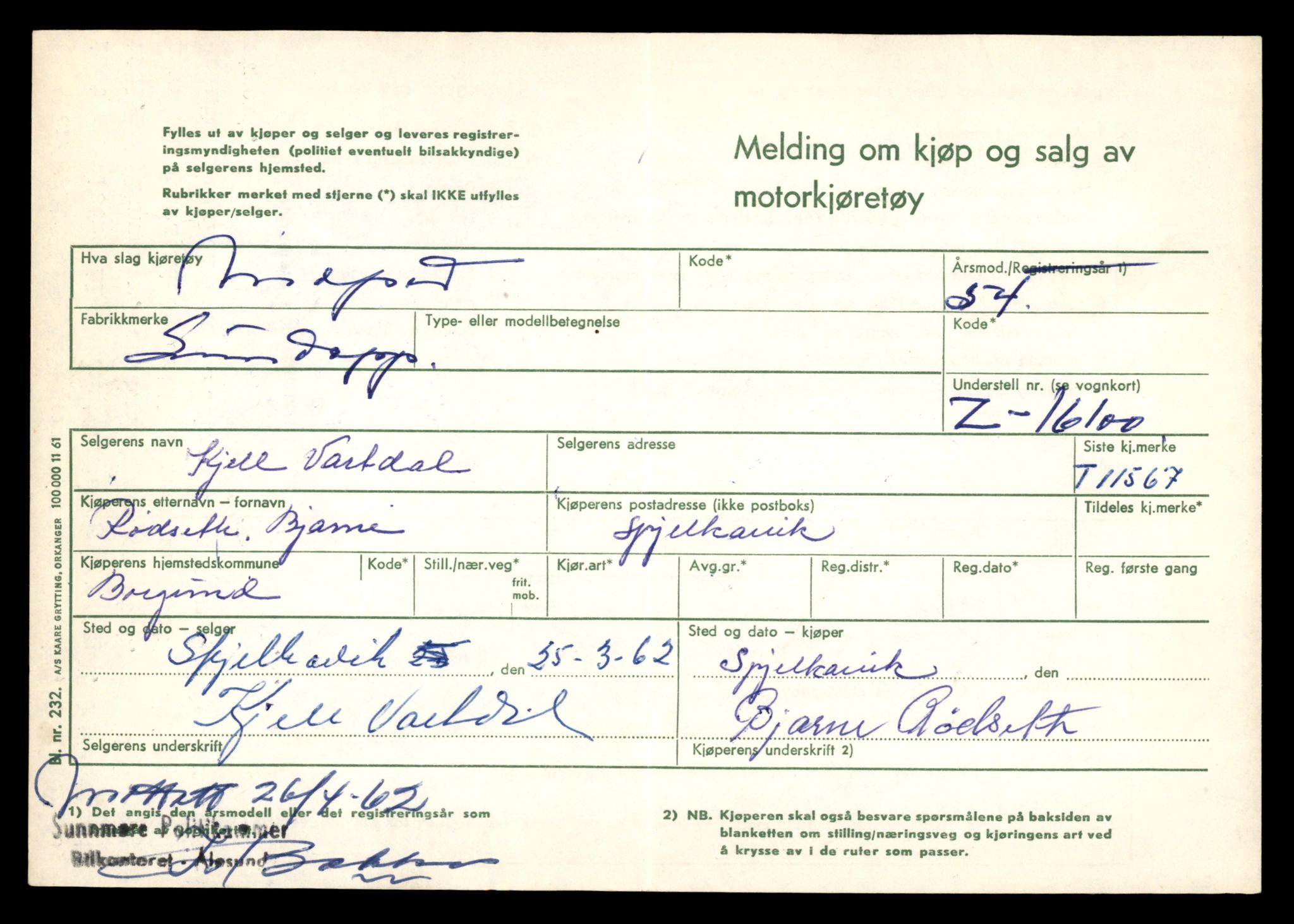 Møre og Romsdal vegkontor - Ålesund trafikkstasjon, AV/SAT-A-4099/F/Fe/L0029: Registreringskort for kjøretøy T 11430 - T 11619, 1927-1998, p. 2284