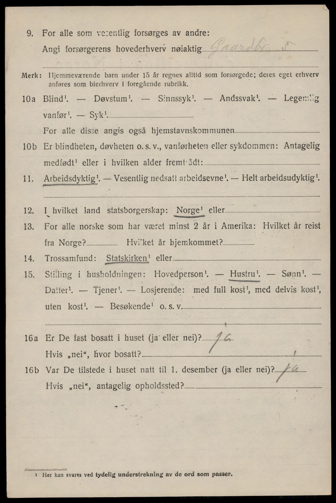 SAST, 1920 census for Håland, 1920, p. 9962