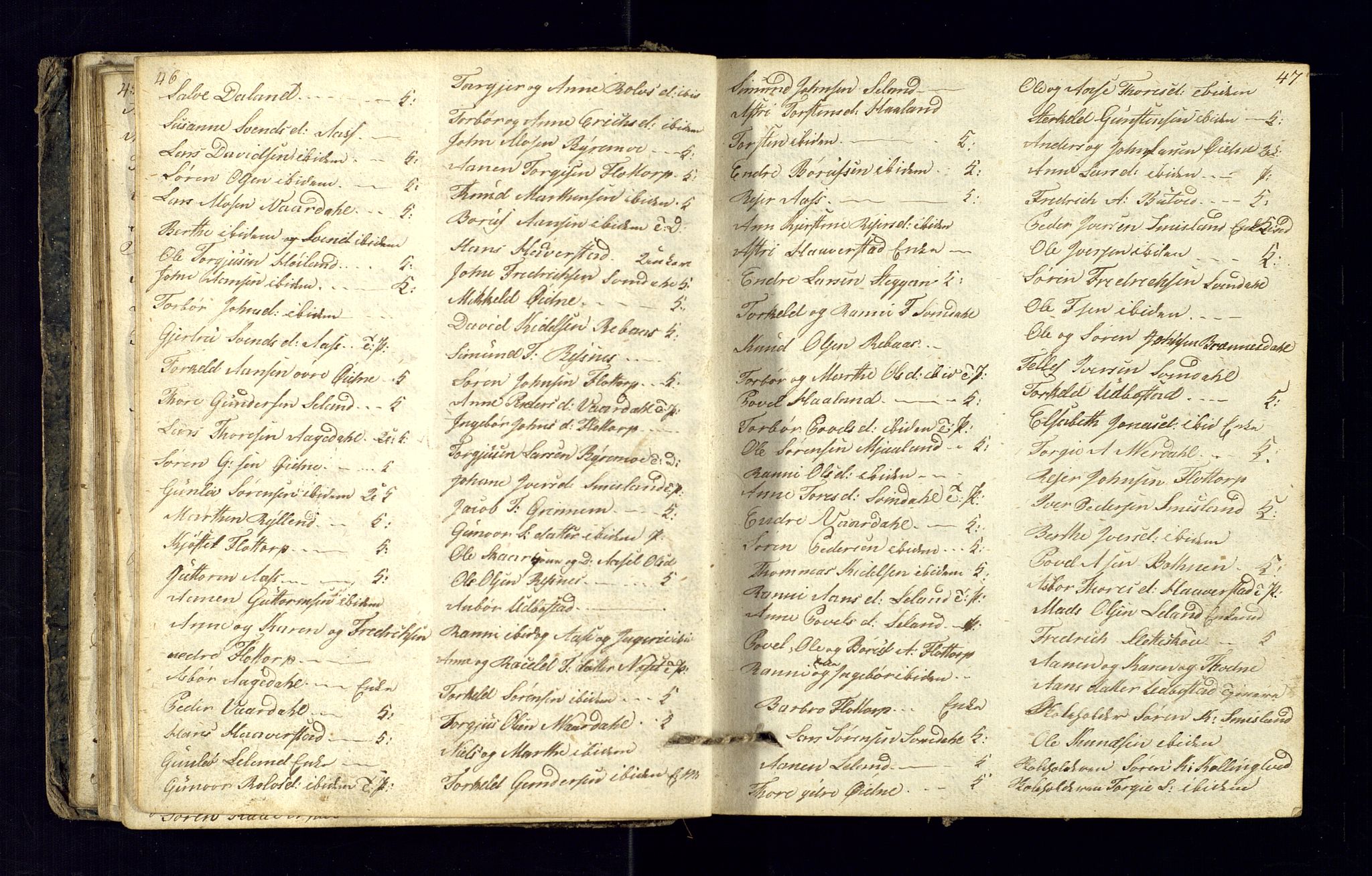 Bjelland sokneprestkontor, SAK/1111-0005/F/Fc/Fcc/L0001: Communicants register no. C-1, 1825-1842, p. 46-47