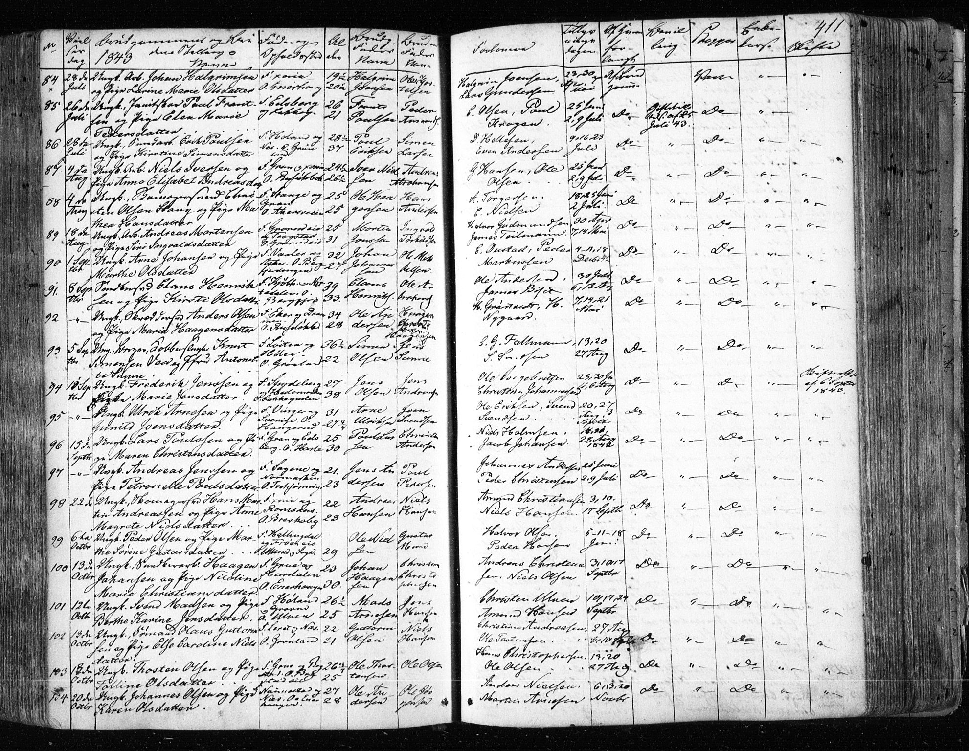 Aker prestekontor kirkebøker, AV/SAO-A-10861/F/L0019: Parish register (official) no. 19, 1842-1852, p. 411