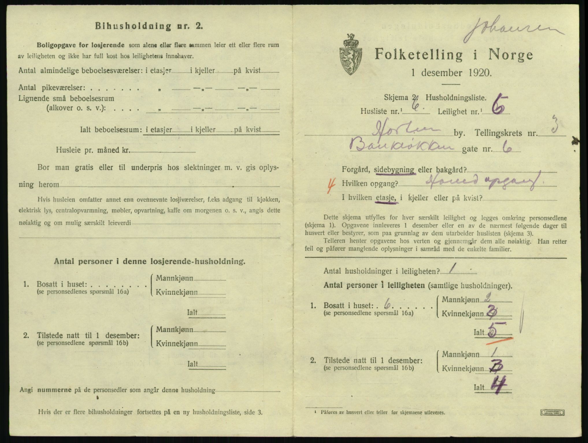 SAKO, 1920 census for Horten, 1920, p. 4155