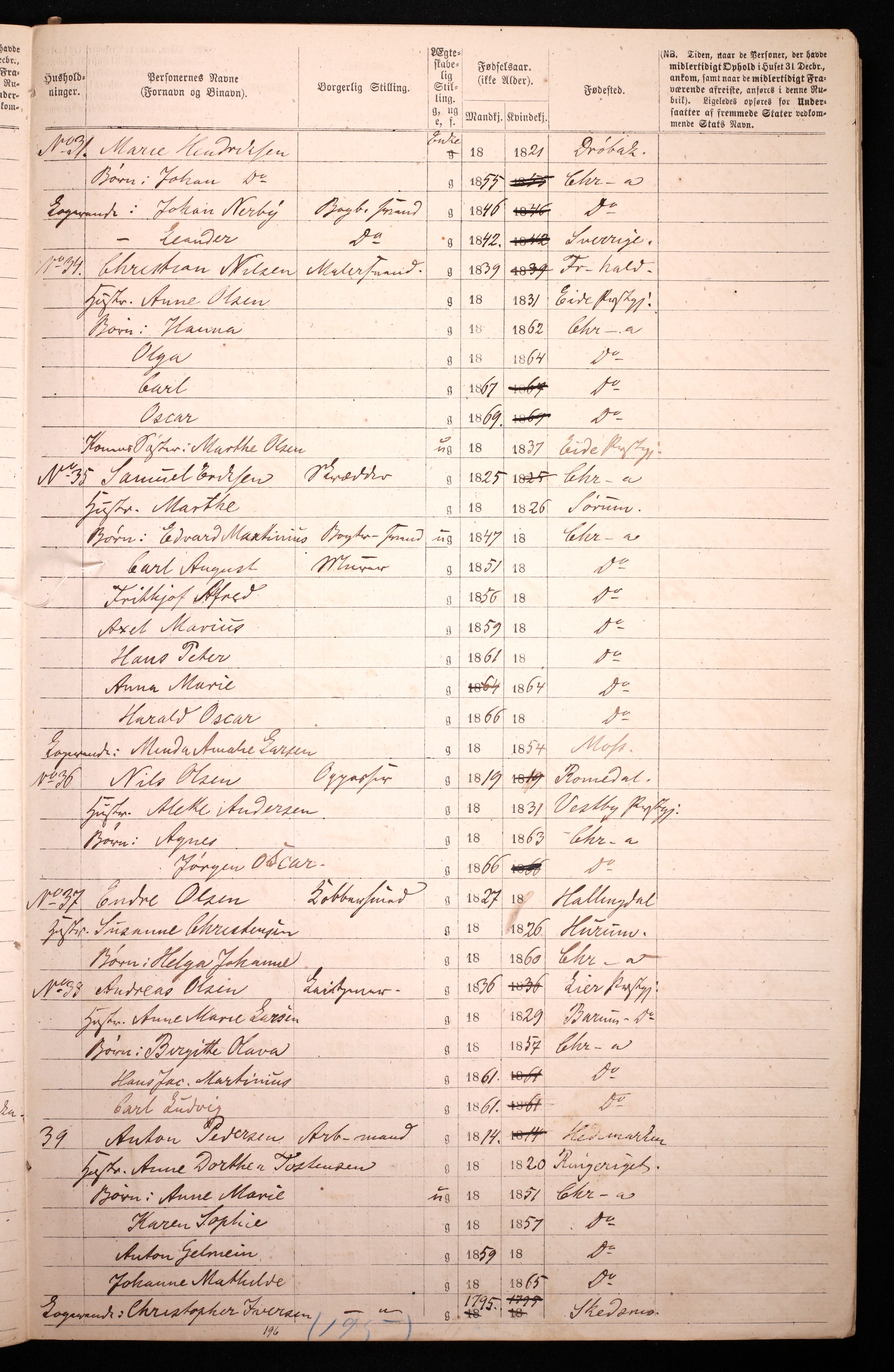 RA, 1870 census for 0301 Kristiania, 1870, p. 2887