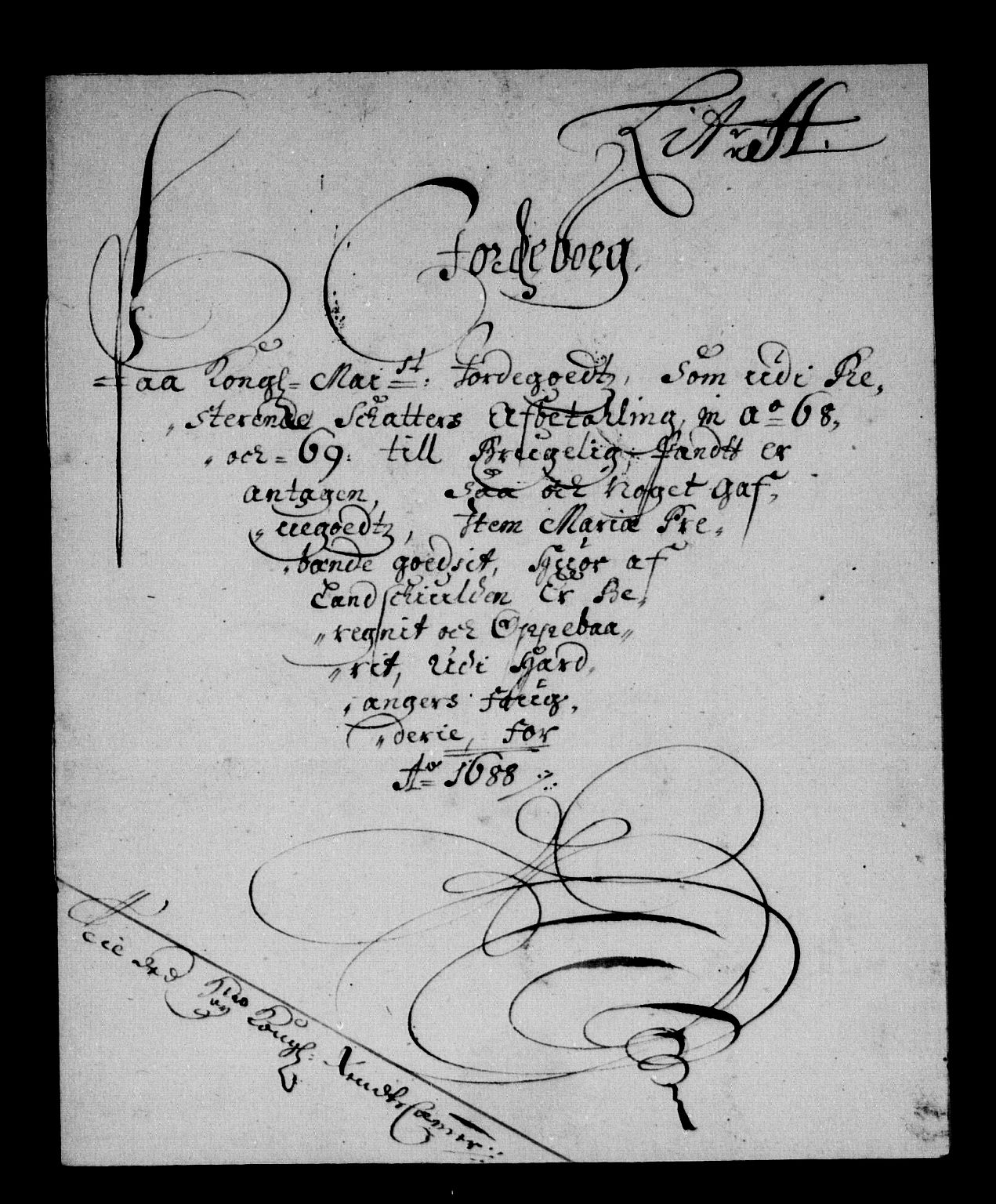 Rentekammeret inntil 1814, Reviderte regnskaper, Stiftamtstueregnskaper, Bergen stiftamt, RA/EA-6043/R/Rc/L0088: Bergen stiftamt, 1688